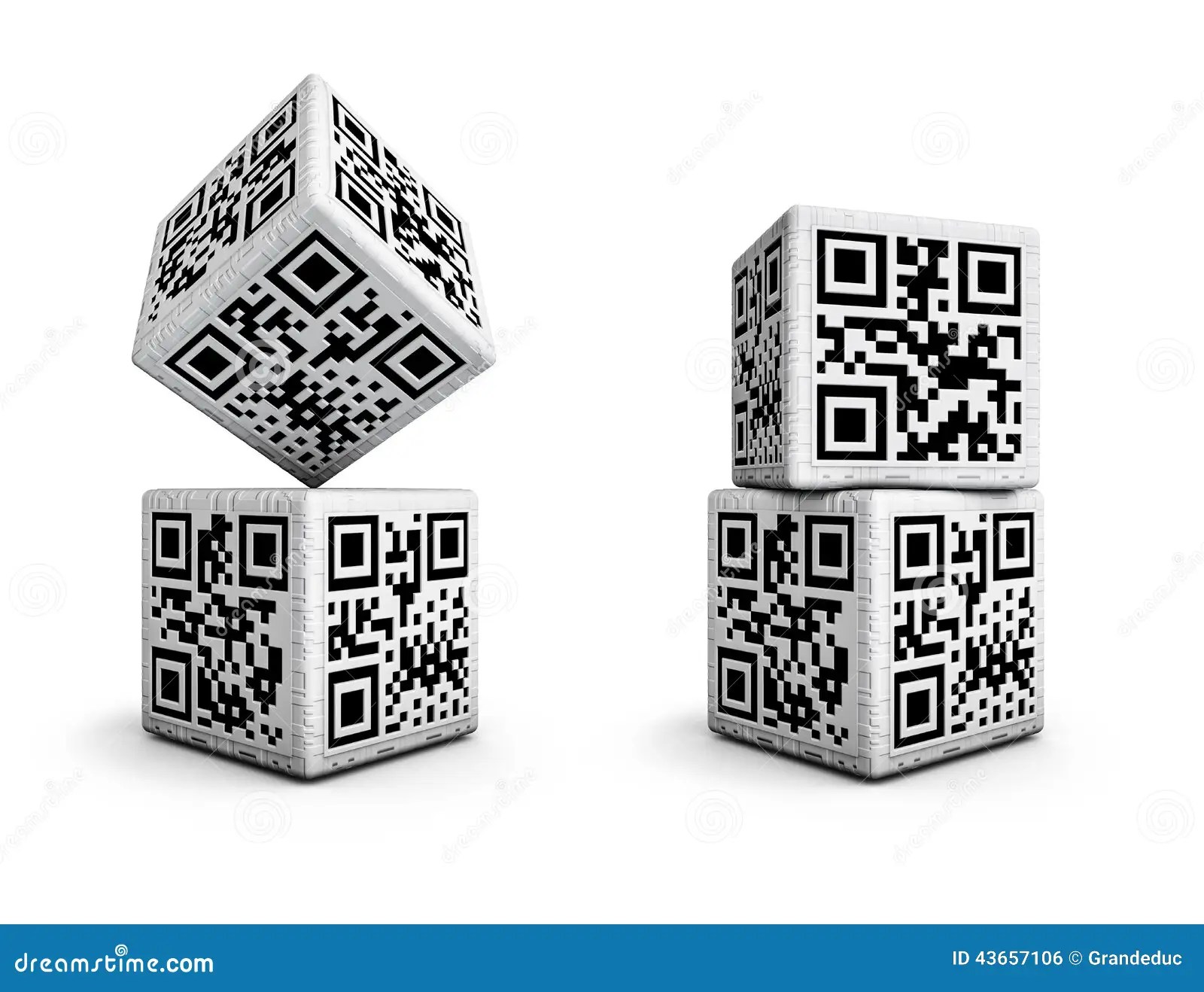 QR code dice stock illustration. Illustration of identity 43657106