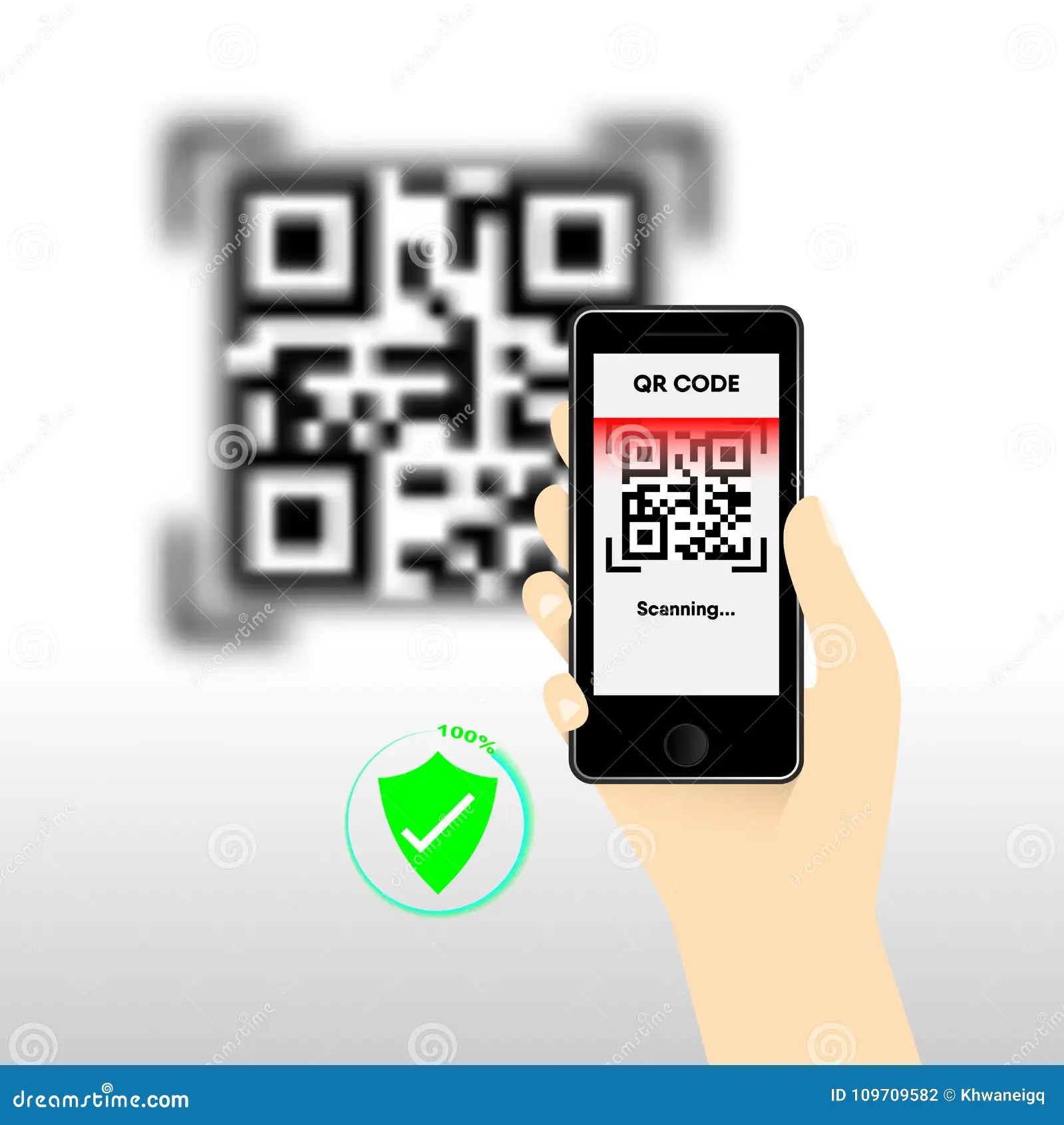 QR Code For Mobile Payment, Digital Code Easy Pay, Vector, Illus Stock Illustration