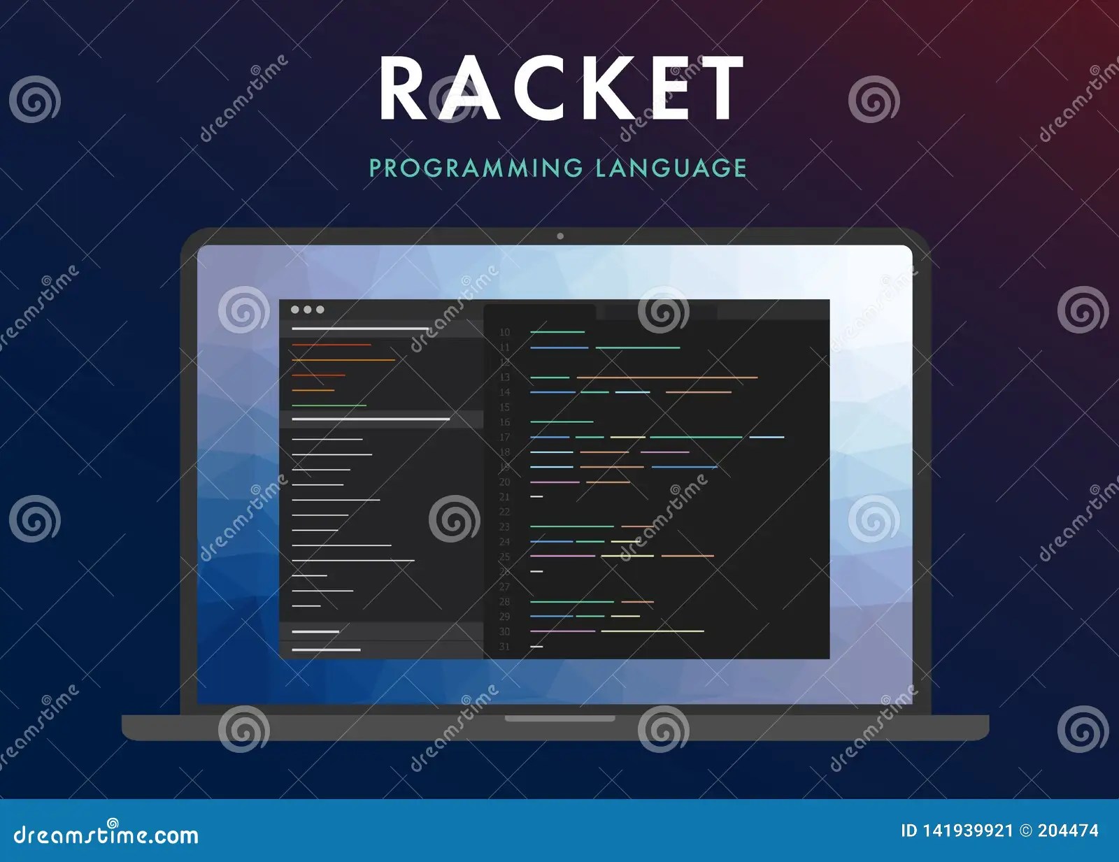 Racket Programming Language Stock Vector Illustration of visual