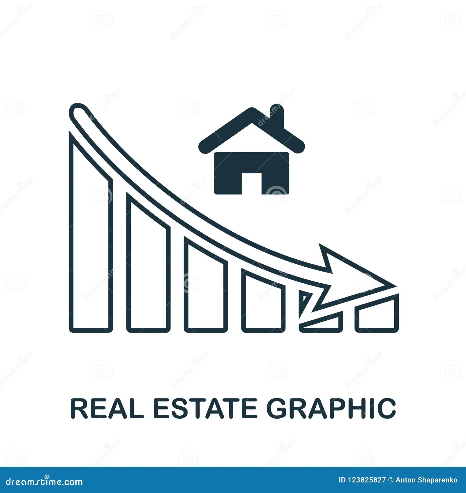 Real Estate Decrease Graphic Icon. Mobile App, Printing,  Site Icon