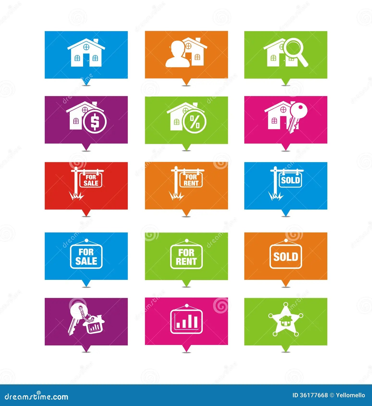 Real Estate Rectangle Pointers Stock Illustration Illustration of