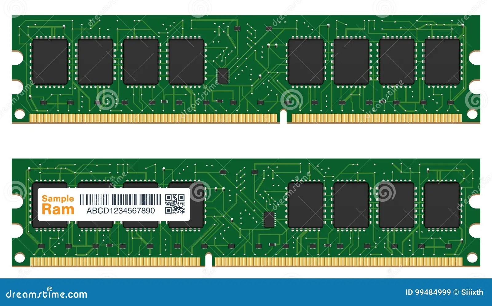 Real Random Access Memory or RAM Computer Stock Vector Illustration