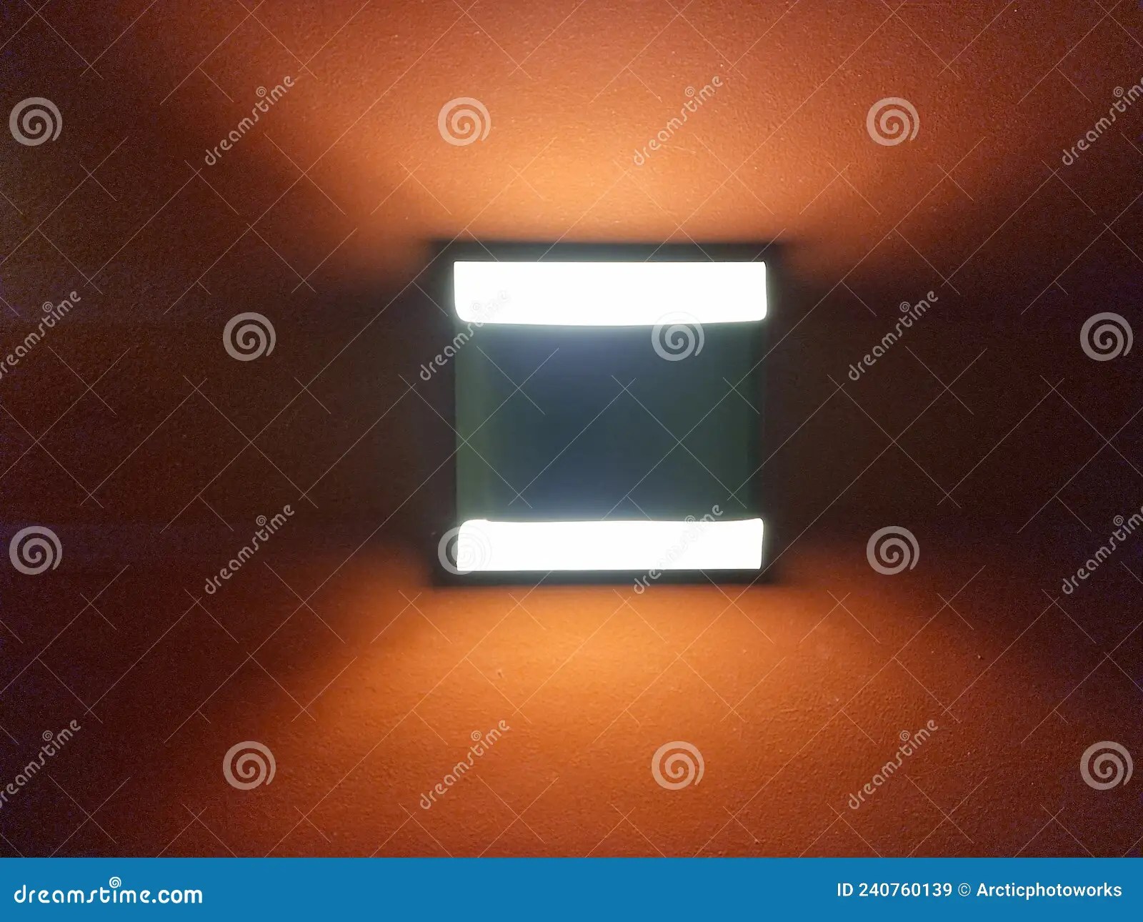 Rectangular Ceiling Light on Dark Red Stock Image Image of dark