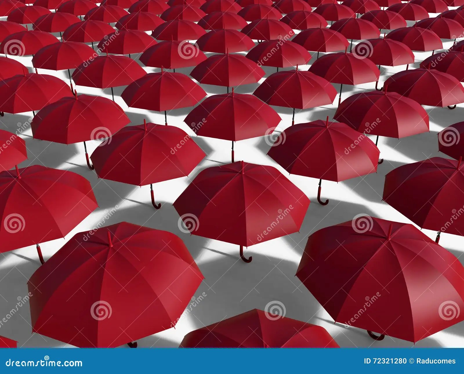 Red umbrellas array stock illustration. Illustration of diversity