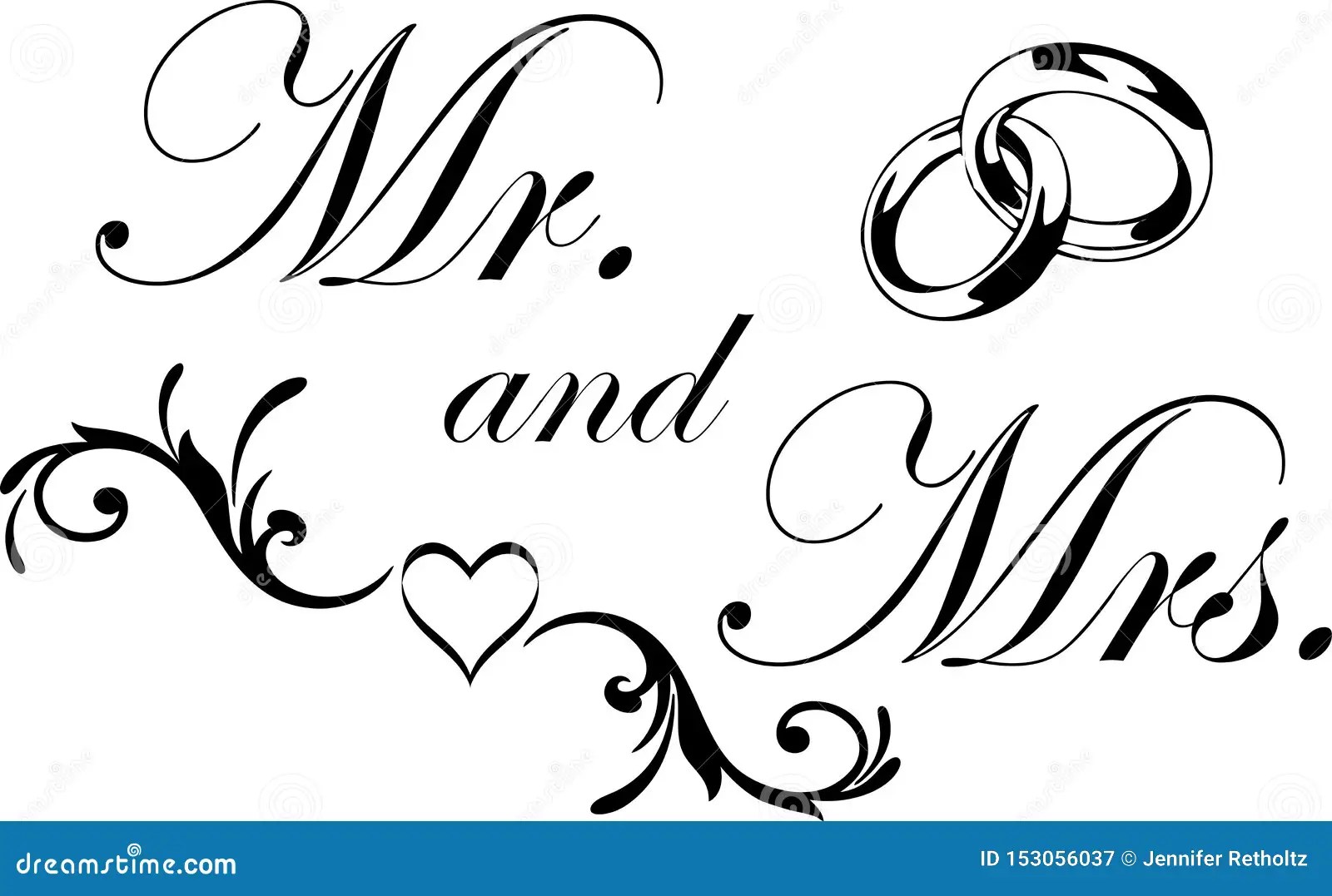 Mr. and Mrs stock vector. Illustration of rings, forever 153056037