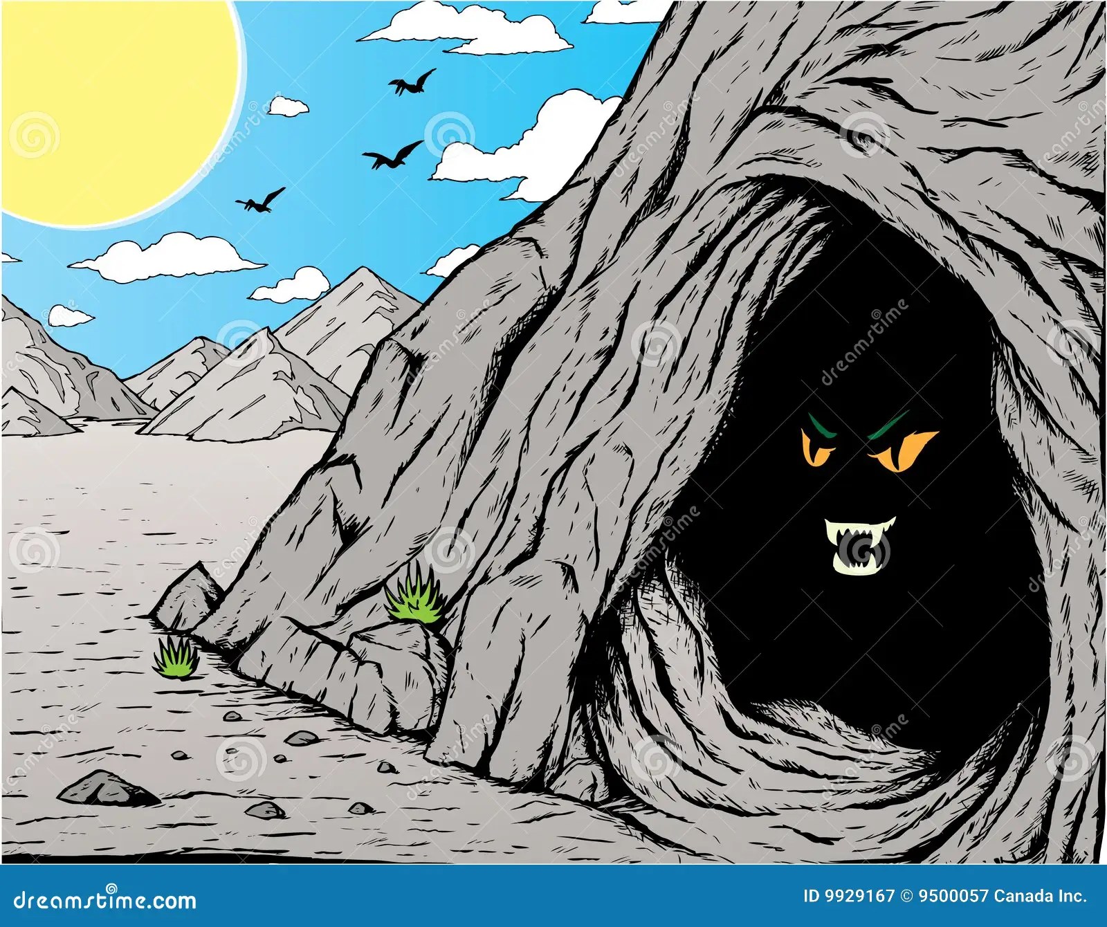 Scary Cave stock illustration. Illustration of home, mountains 9929167