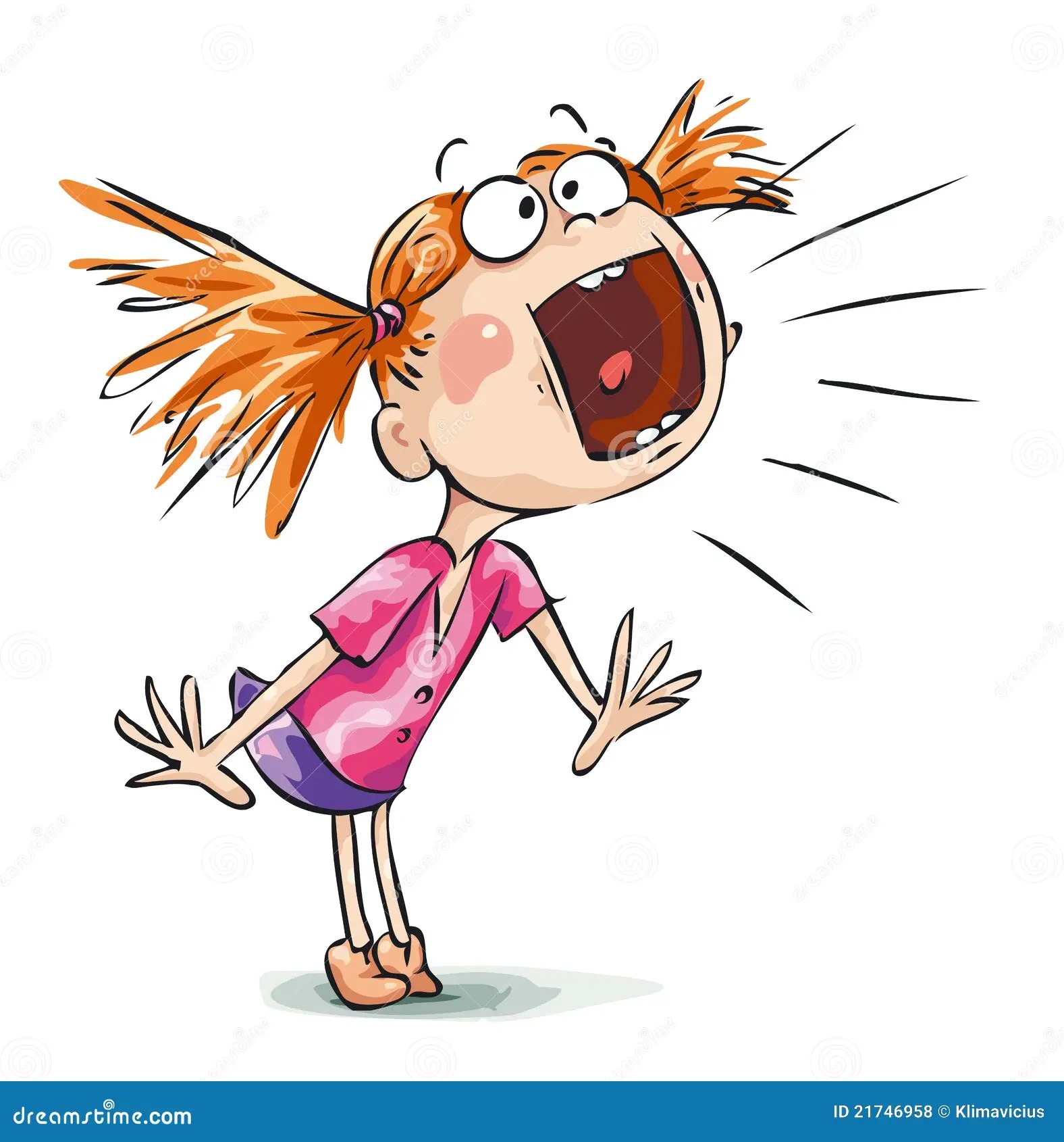 Cat Cartoon Agape Of Scary And Shock Pencil Color Stock Photo