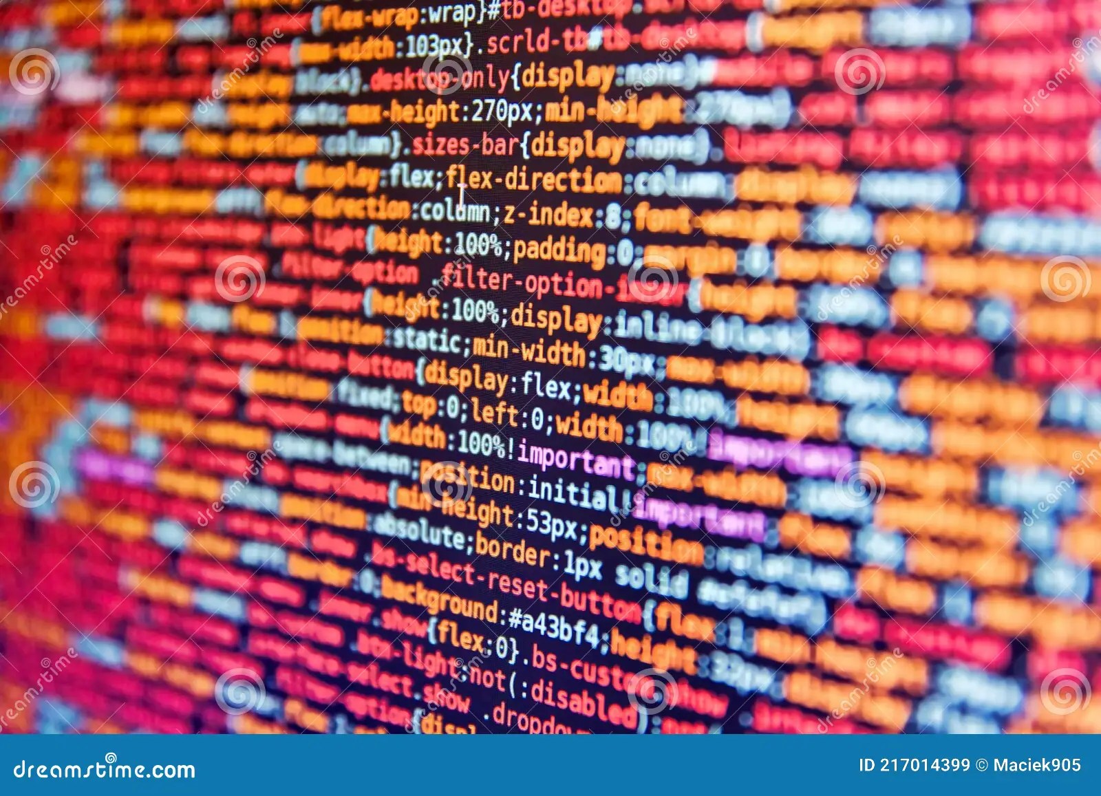 Screenshot with Random Parts of Program Code. Code of Javascript