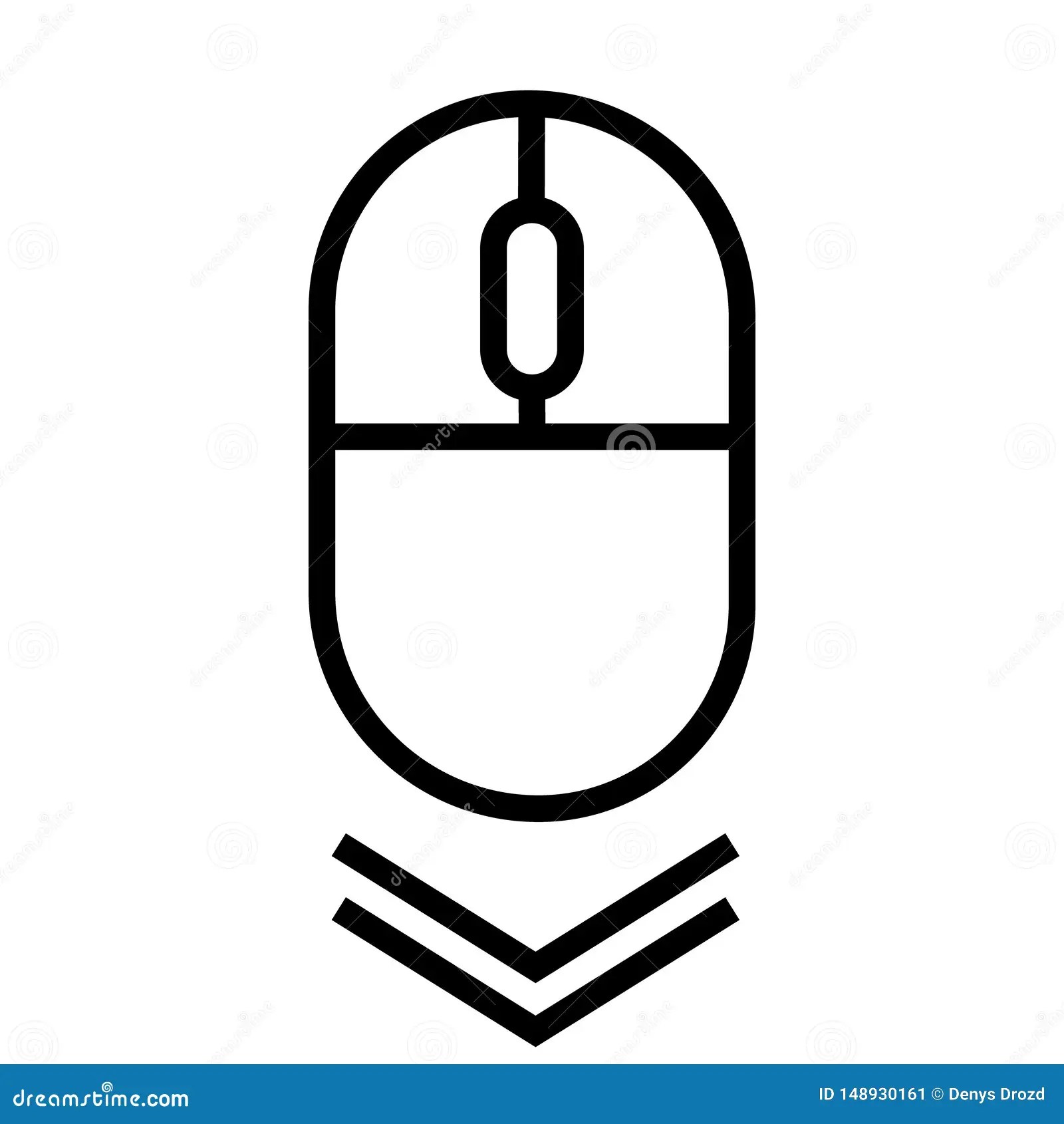 Scroll Down Icon. Vector Scrolling Mouse Symbmol for  Design