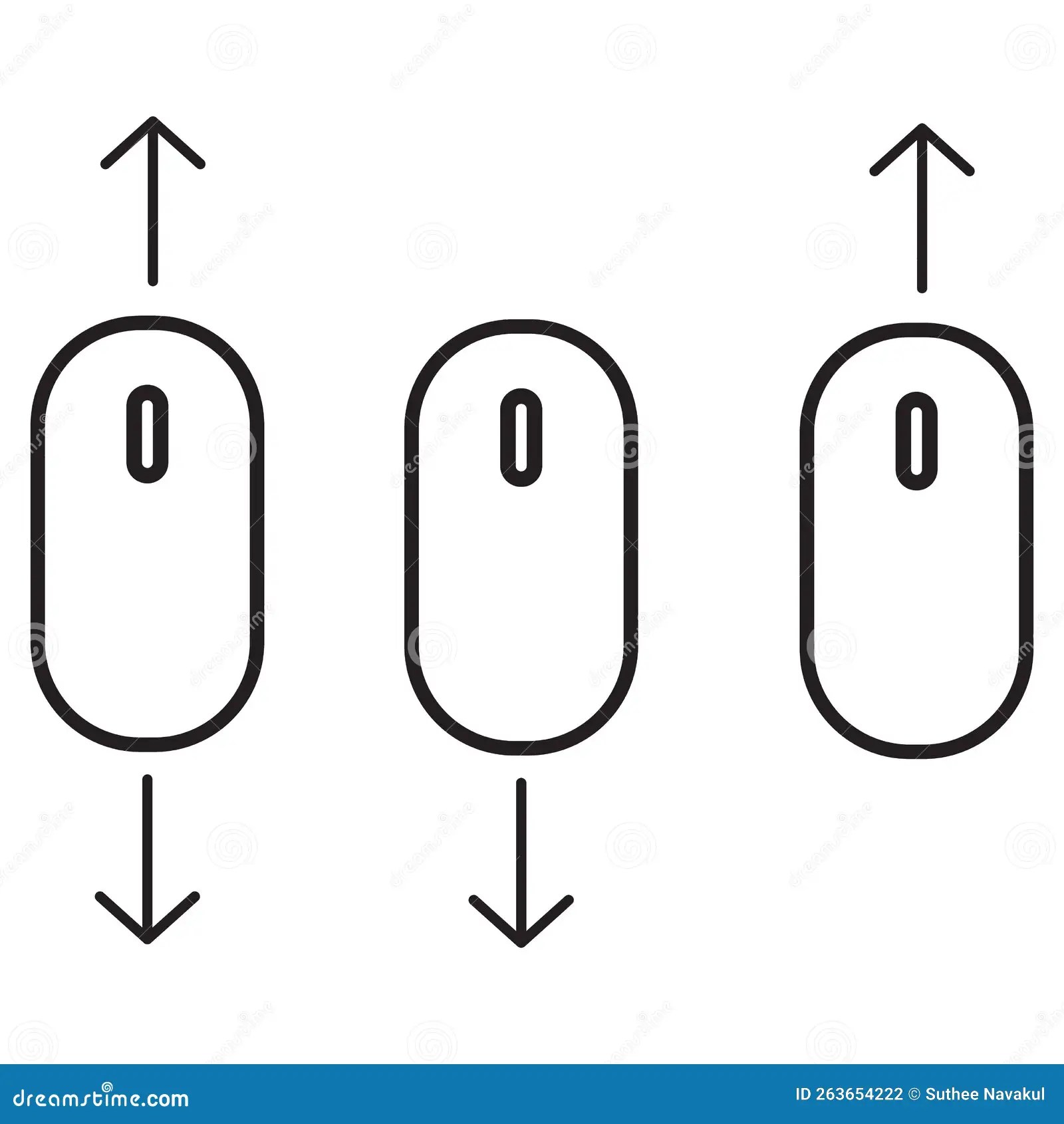 Scroll Down and Up Computer Mouse Icon. Scroll Mouse Sign. Scrolling