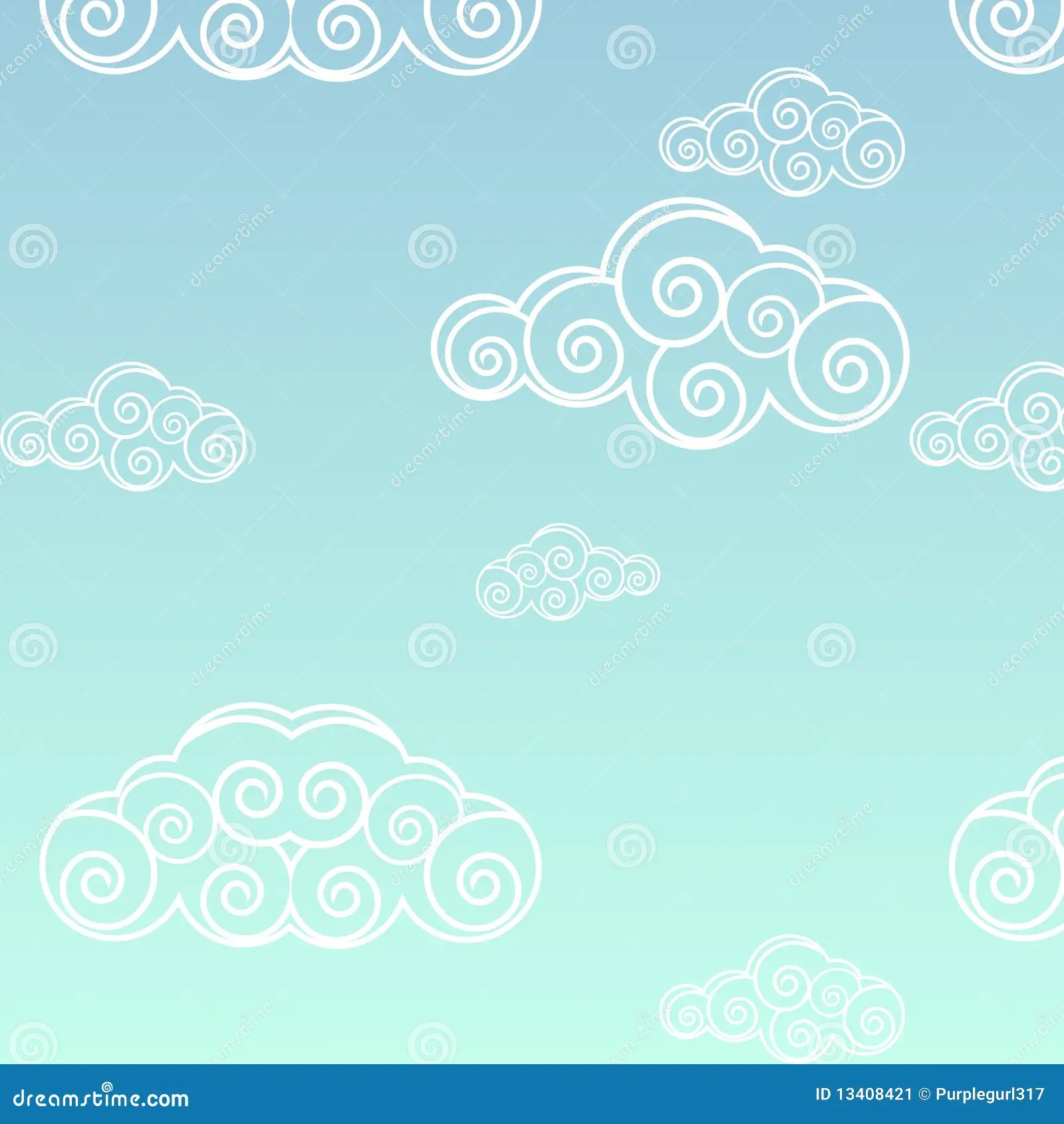 Seamless Cloud Pattern stock illustration. Illustration of cloud 13408421