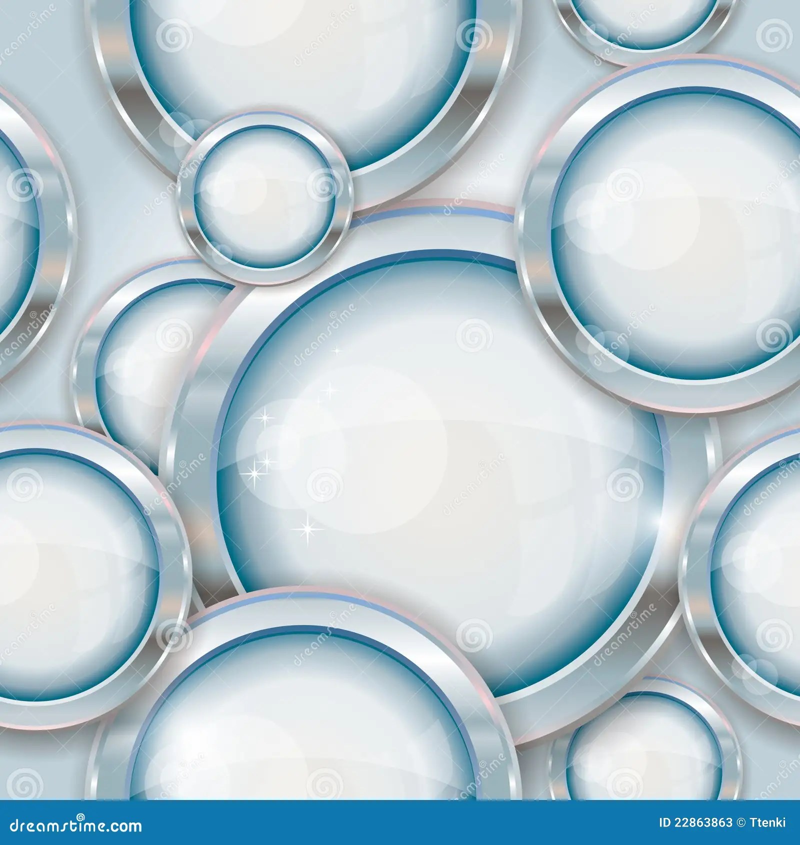 Seamless Pattern Silver Circle Frames Stock Vector Illustration of