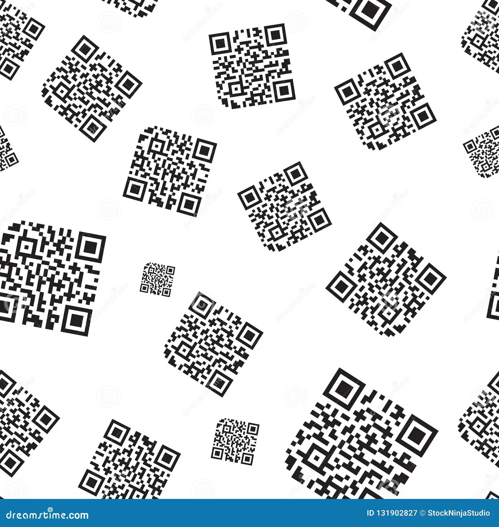 Seamless QR Code Pattern Abstract Vector Background Stock Vector