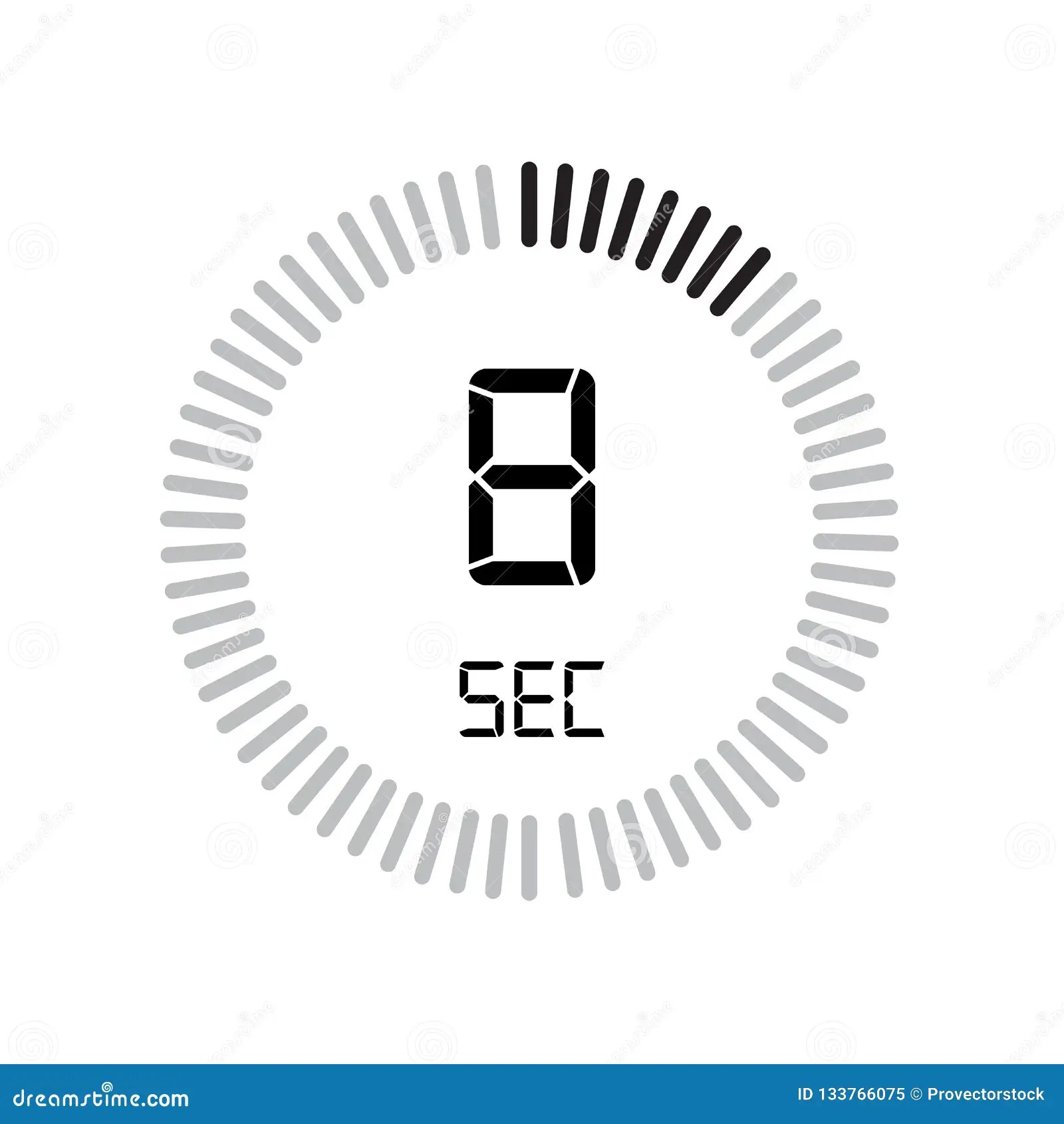 The 8 Seconds Icon, Digital Timer. Clock and Watch, Timer, Count Stock Vector Illustration of