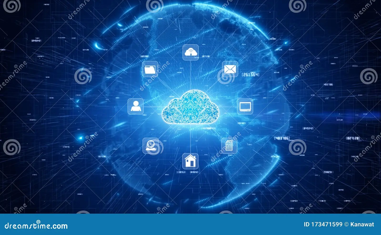 Secure Digital Data Network. Digital Cloud Computing Cyber Security