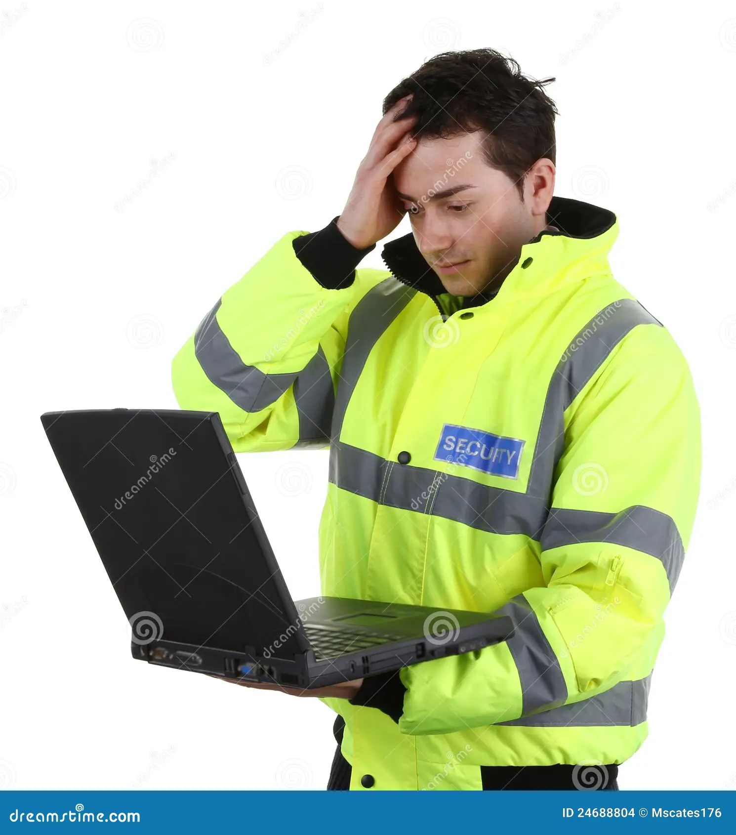 Security Guard with a Problem Stock Photo Image of standing, looking
