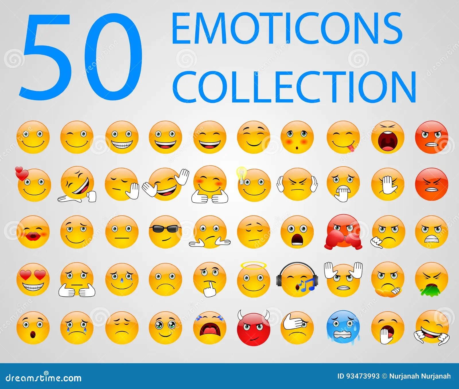 Set Emoticons vektor abbildung. Illustration von lustig 93473993