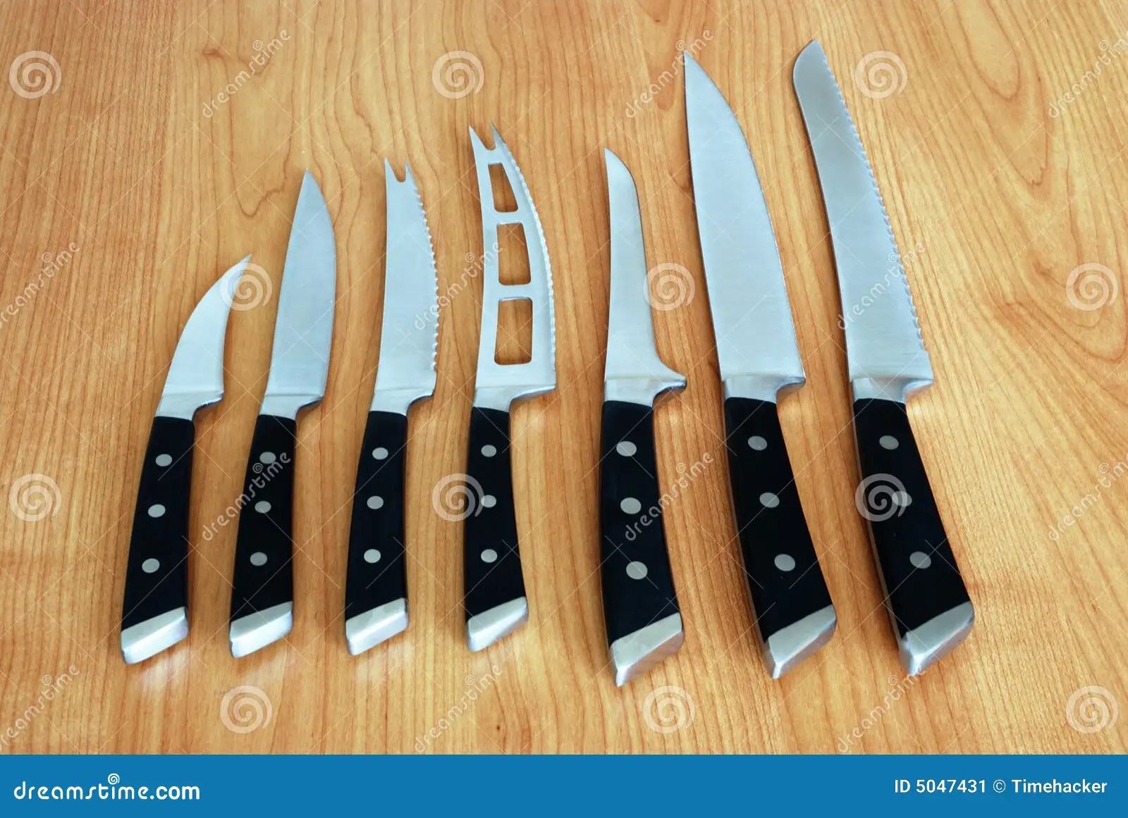 Set of knives stock image. Image of type, black, grips 5047431