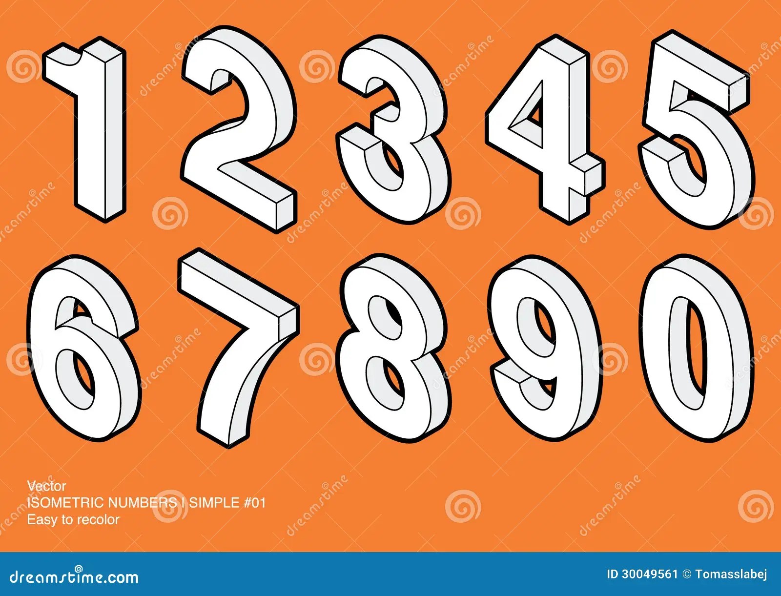 Isometric Numbers Simple 01 Stock Image Image 30049561