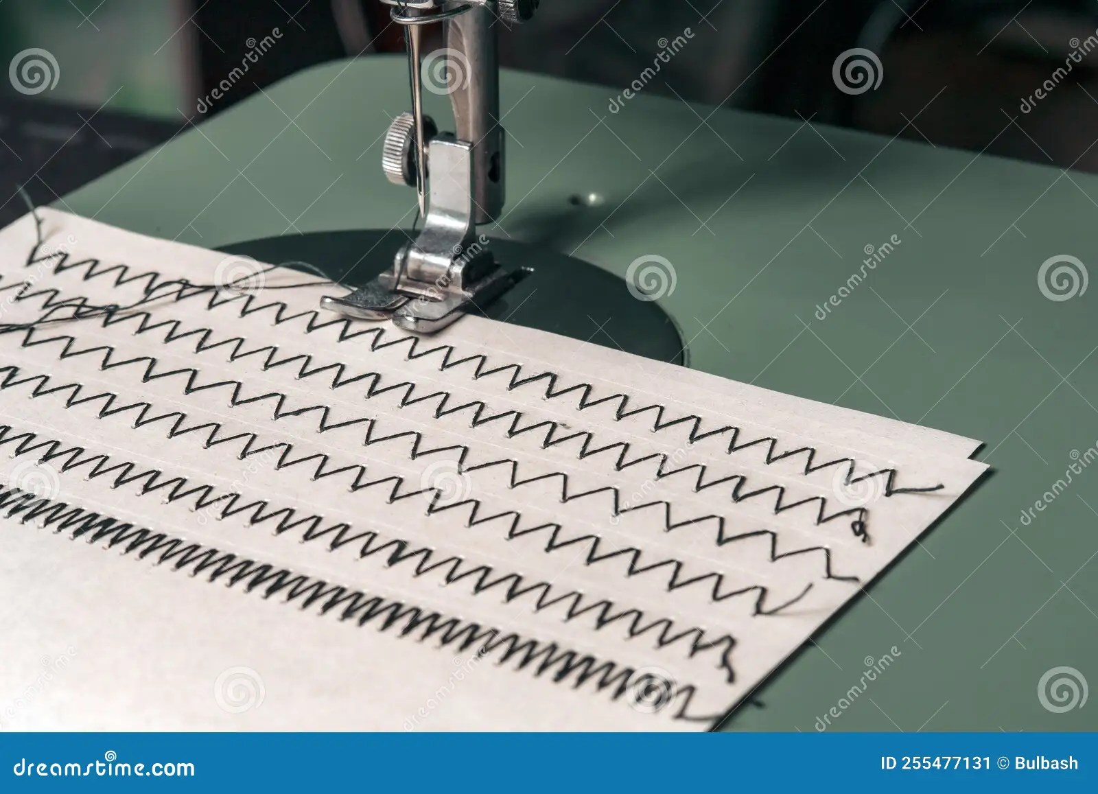 Sewing zigzag patterns stock image. Image of machine 255477131