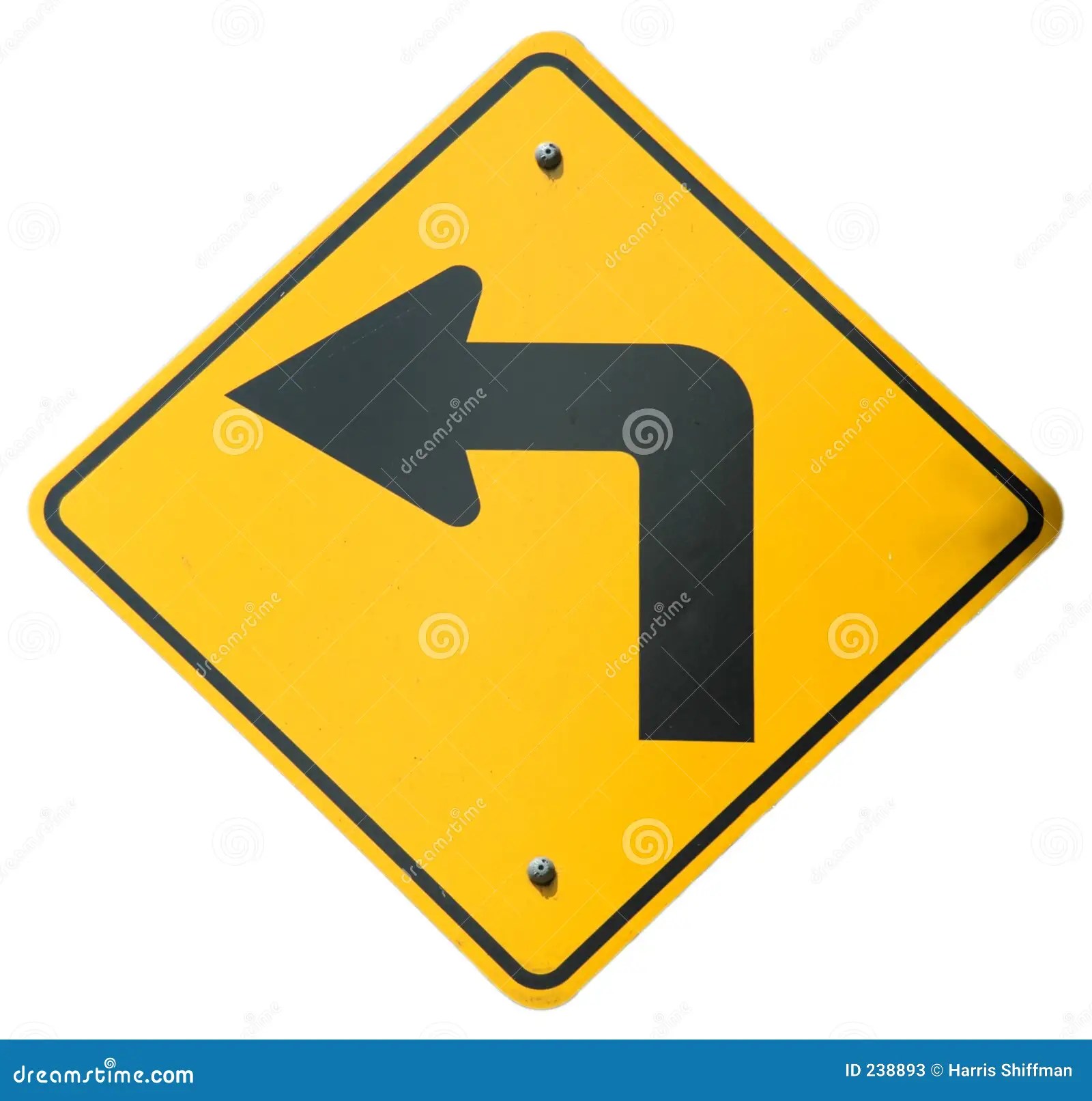 Sharp Left Turn Sign Royalty-Free Stock Image | CartoonDealer.com #25407898