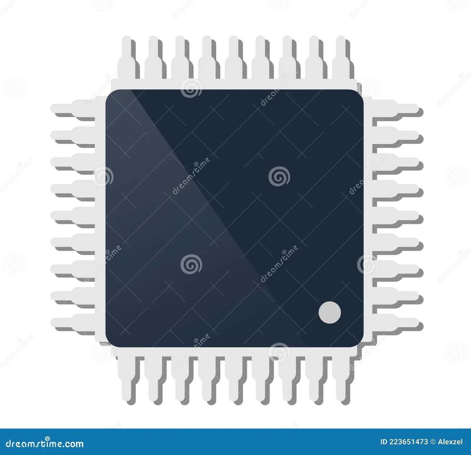 Single Chip Device of Technology Electronic Microchip Microcircuit