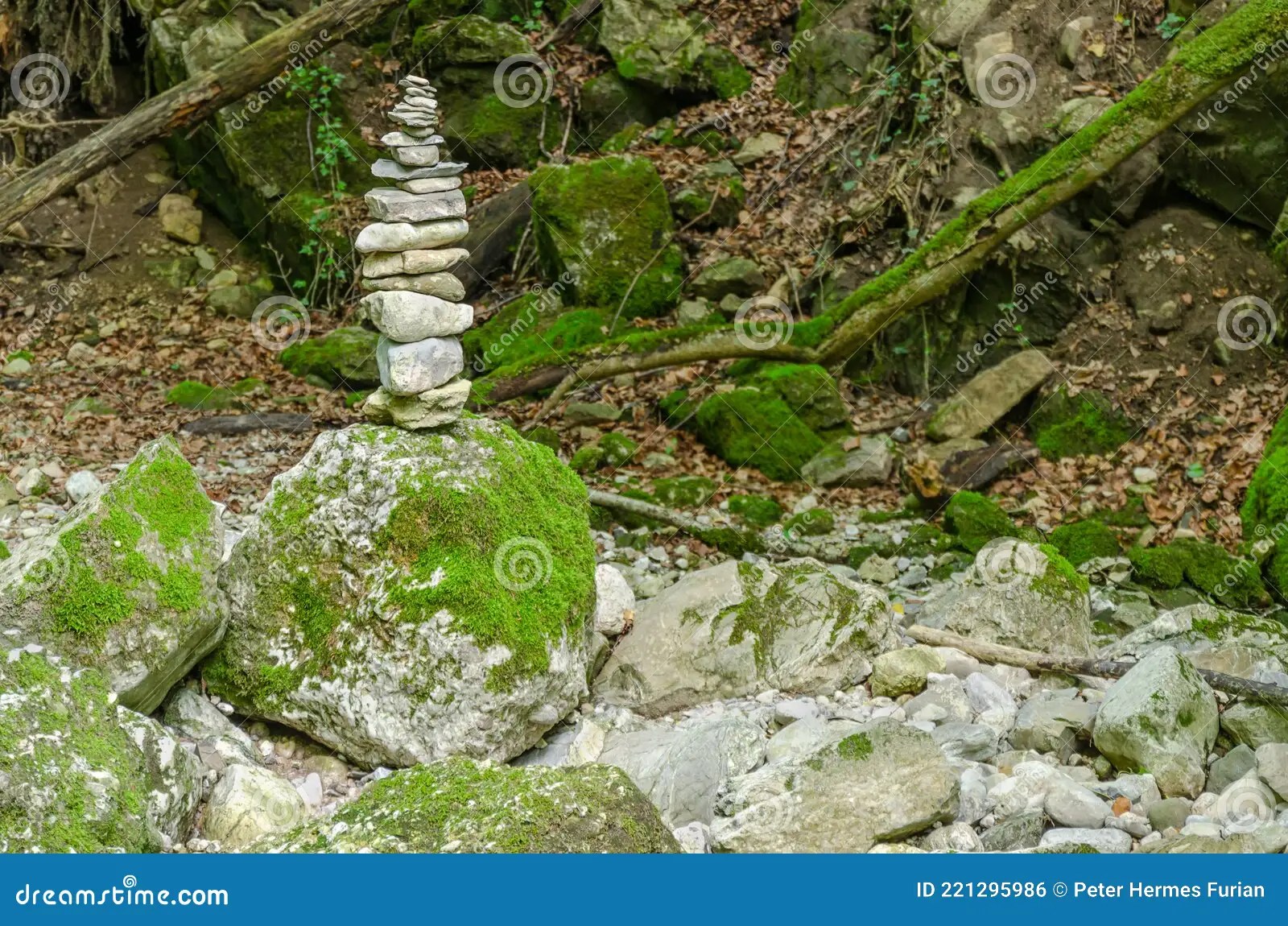 Rock Stack With Light Rays, On The Beach At Sunset. Big Island, Hawaii