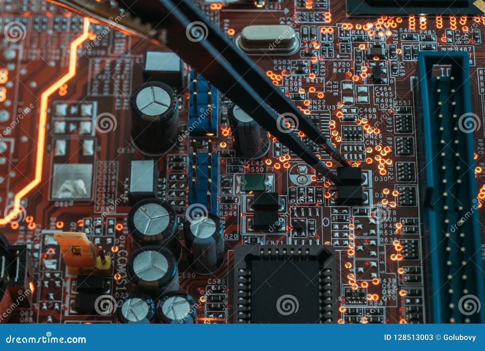 Smd Electronic Components Engineer Training Stock Image