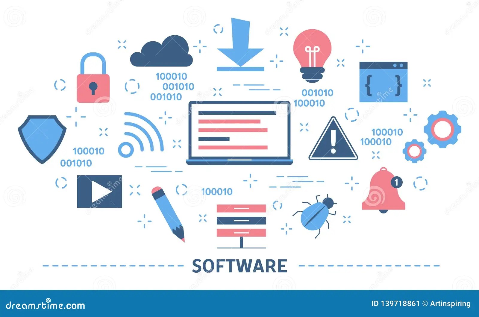 Software Concept. Idea Of Programming And Coding Stock Vector