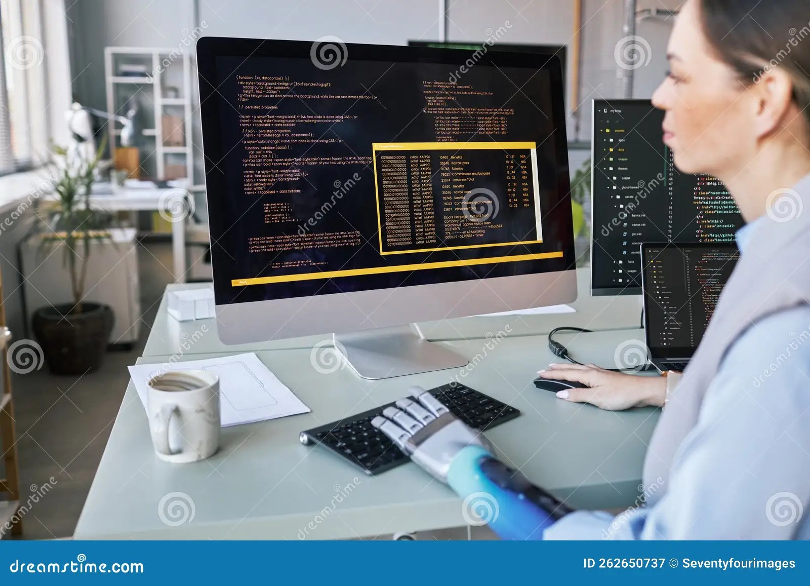 Software Developer Checking Programming Code Stock Image Image of