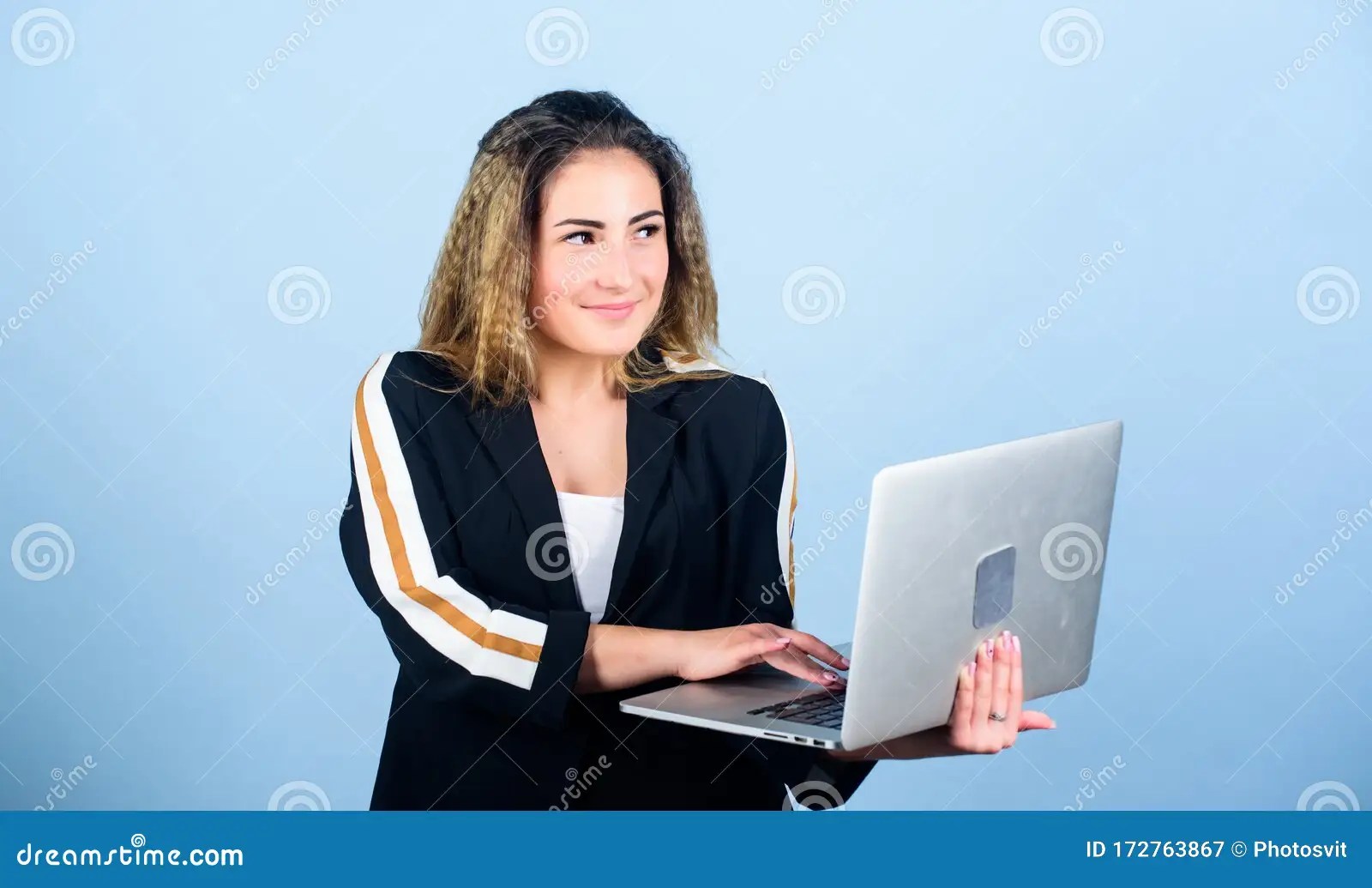Software Developer. Online Remote Job. Girl With Laptop
