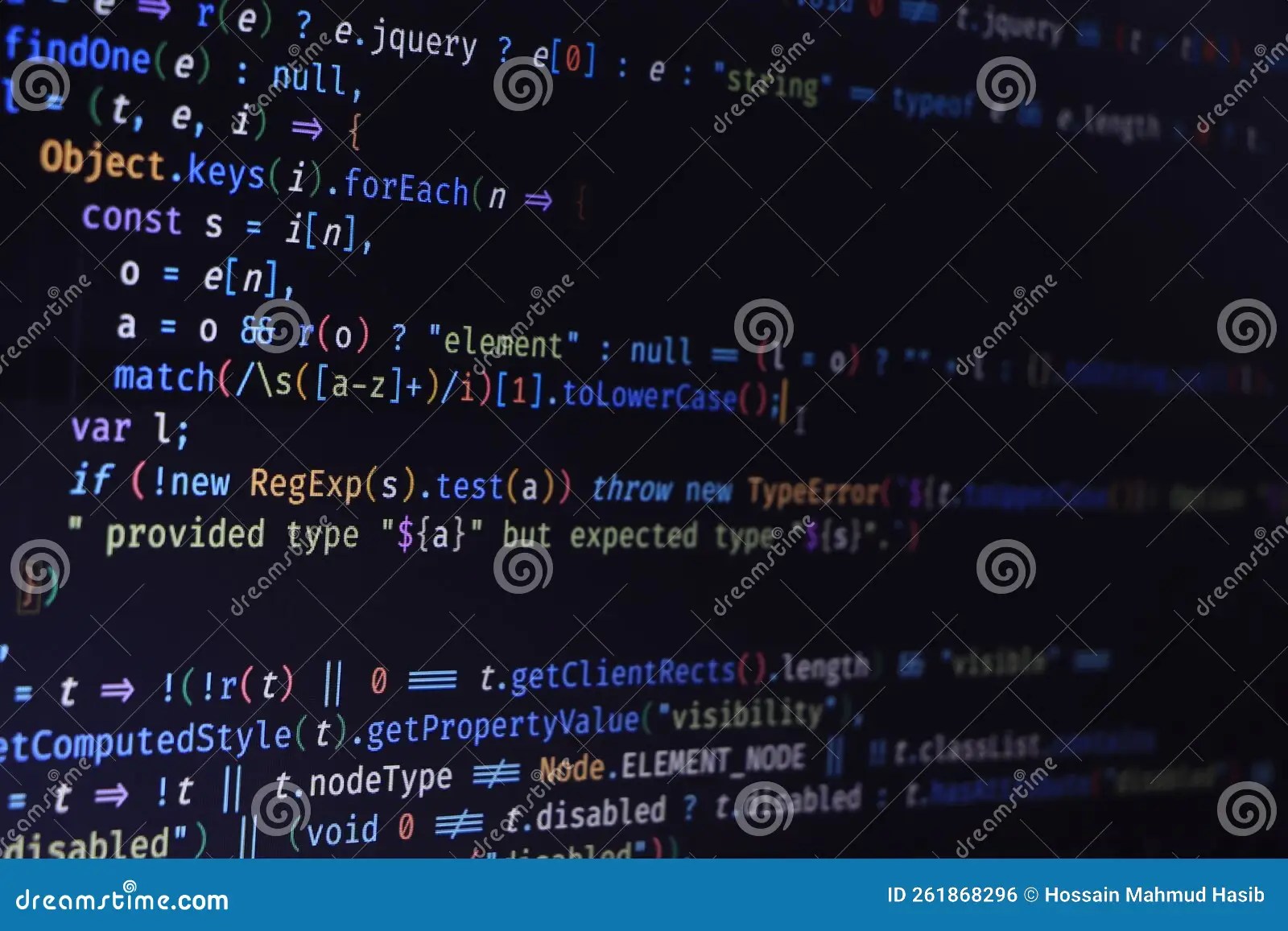 Software Source Code. Programming Code. Programming Code on Computer