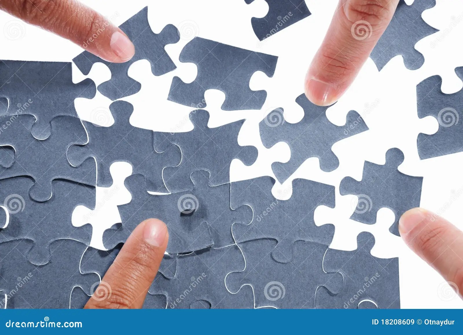 Solving The Puzzle Royalty Free Stock Images Image 18208609