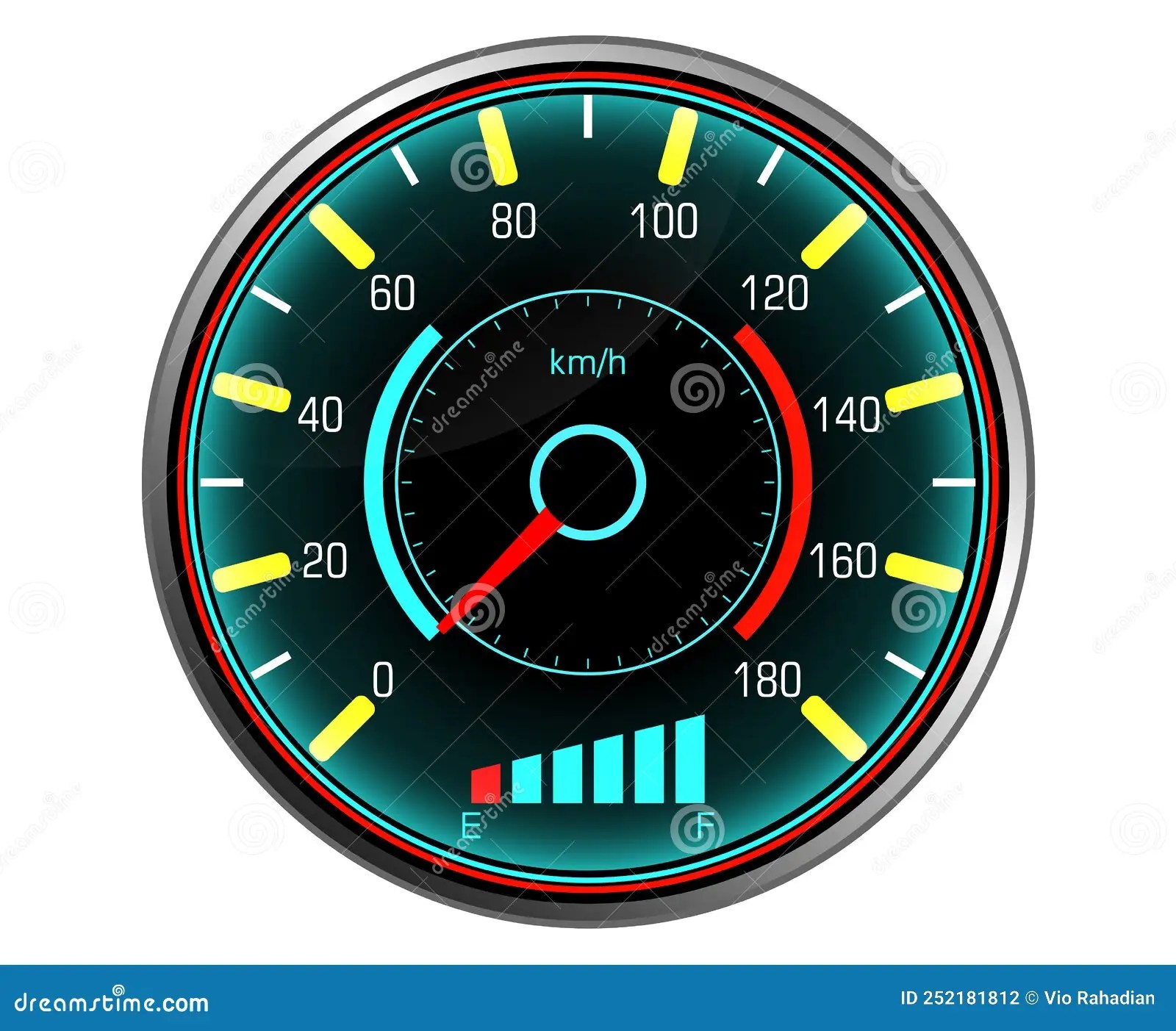Set of Speedometers for Dashboard Analog Device for Speed. Car Interior