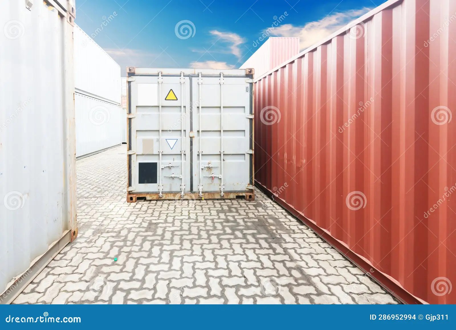 Stack of Cargo Containers at the Docks Stock Photo Image of freight
