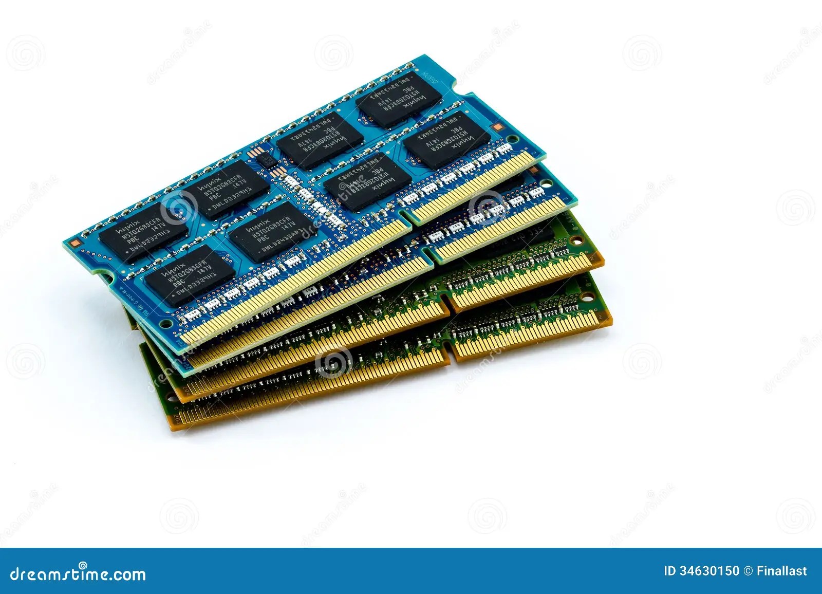 Stack Of DDR RAM Sticks On Isolated Background Stock Photo Image of