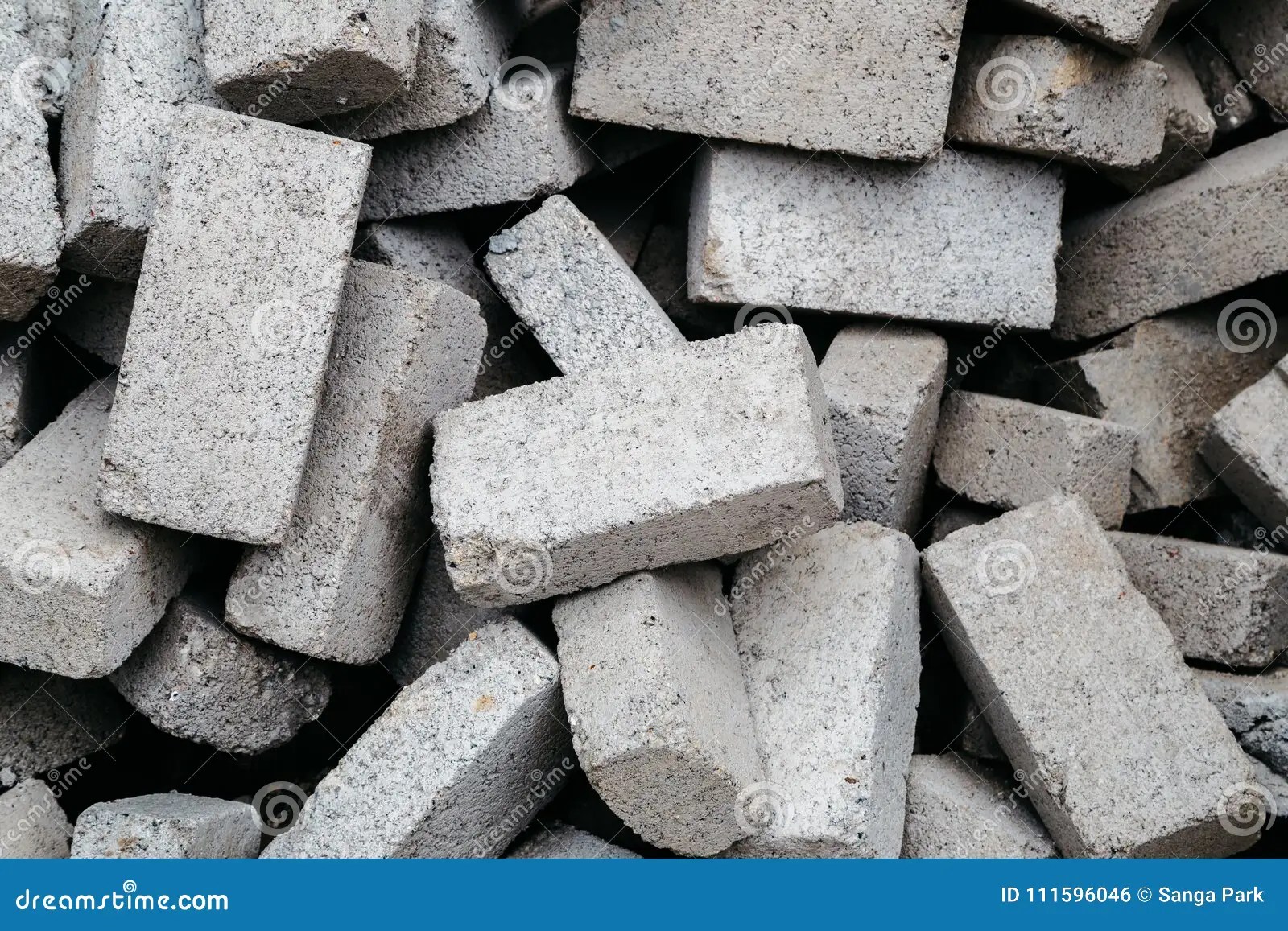 Stack of Gray Bricks for Construction Stock Photo Image of