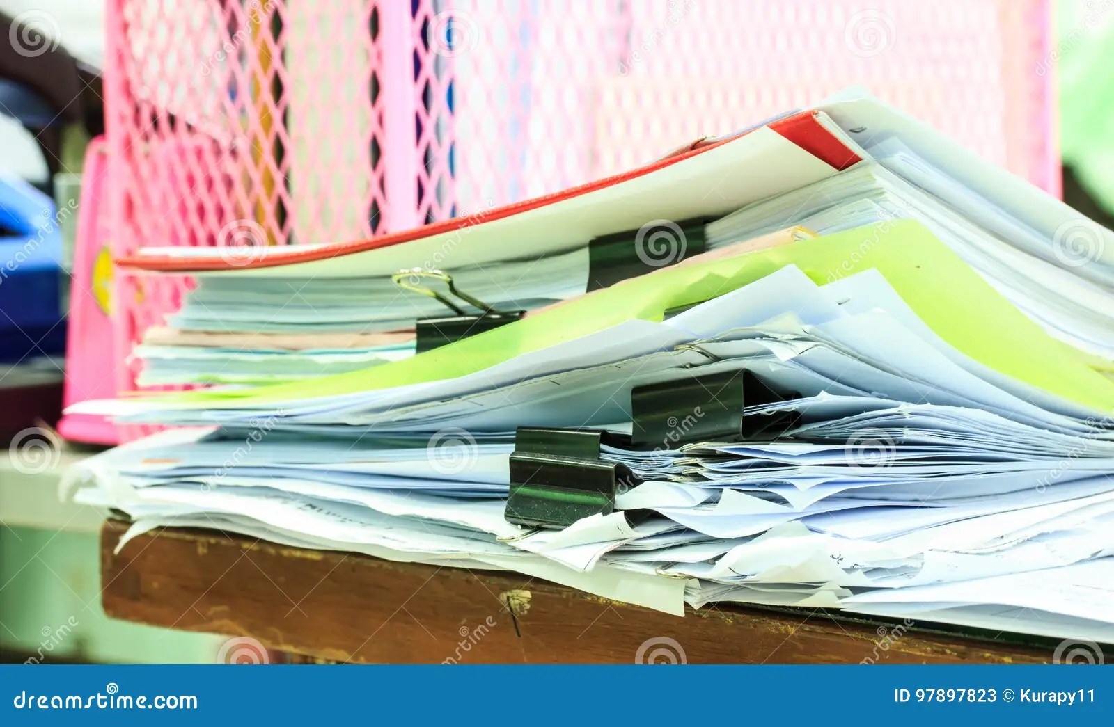 Paper Files In Folder Old Documents Or Old Letter RoyaltyFree Stock Photo