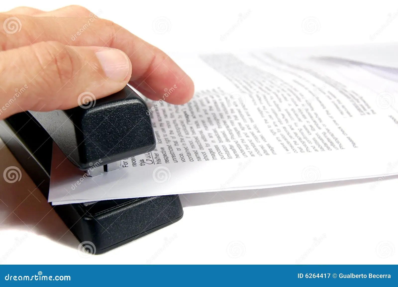 Stapling Papers Royalty Free Stock Photography Image 6264417