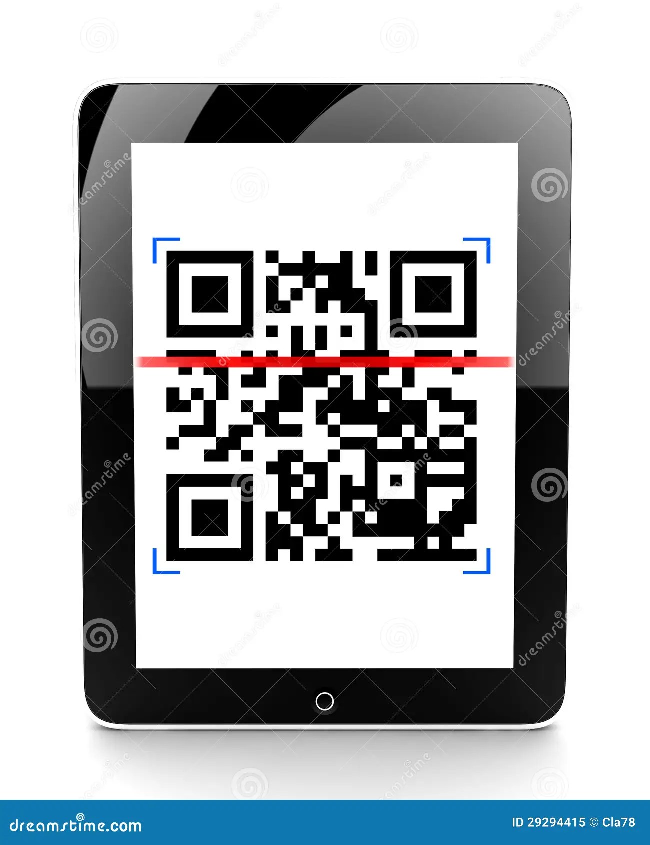 Tablet scanning a code stock illustration. Image of display 29294415