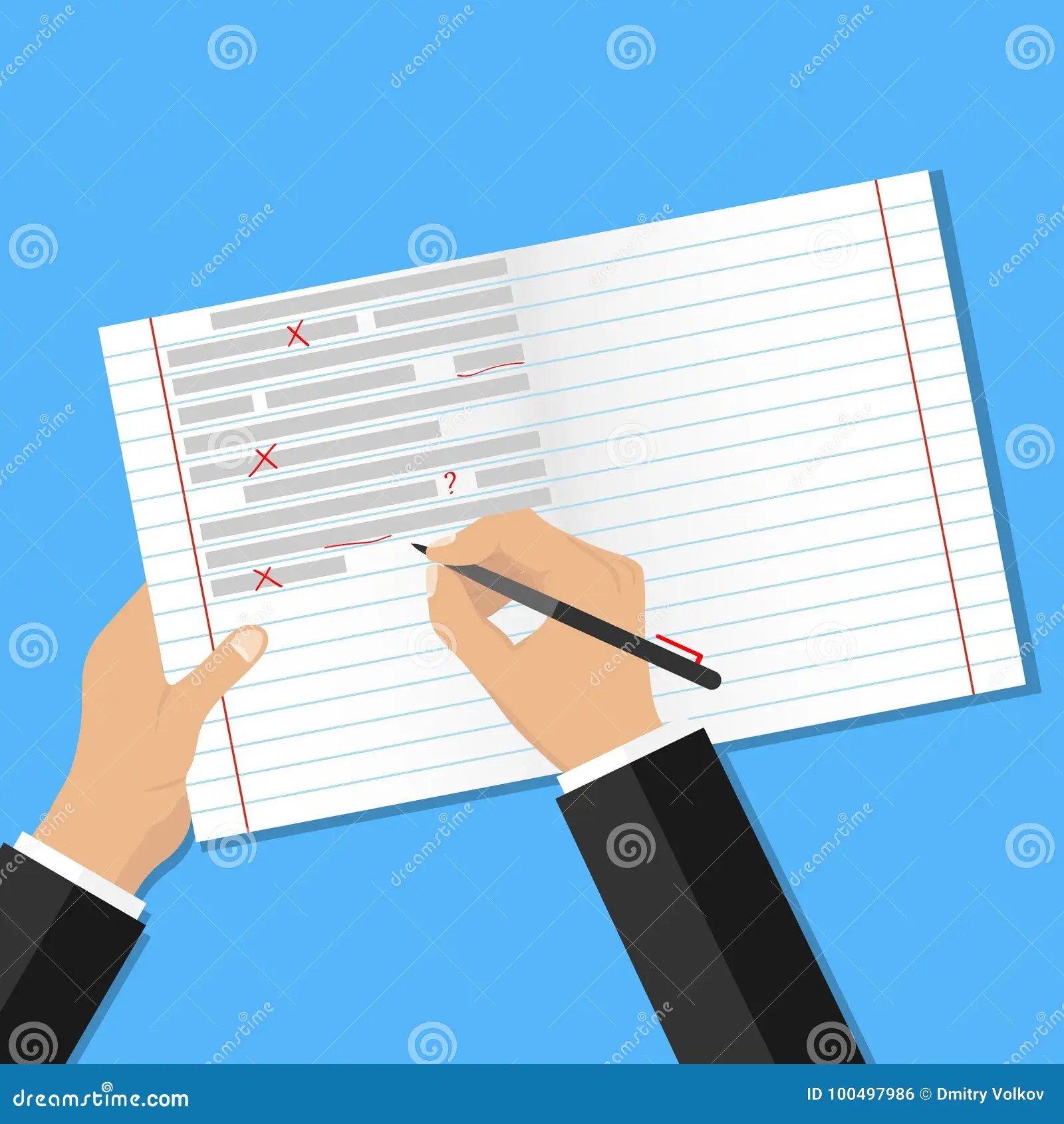 Text checking for errors. stock vector. Illustration of isolated
