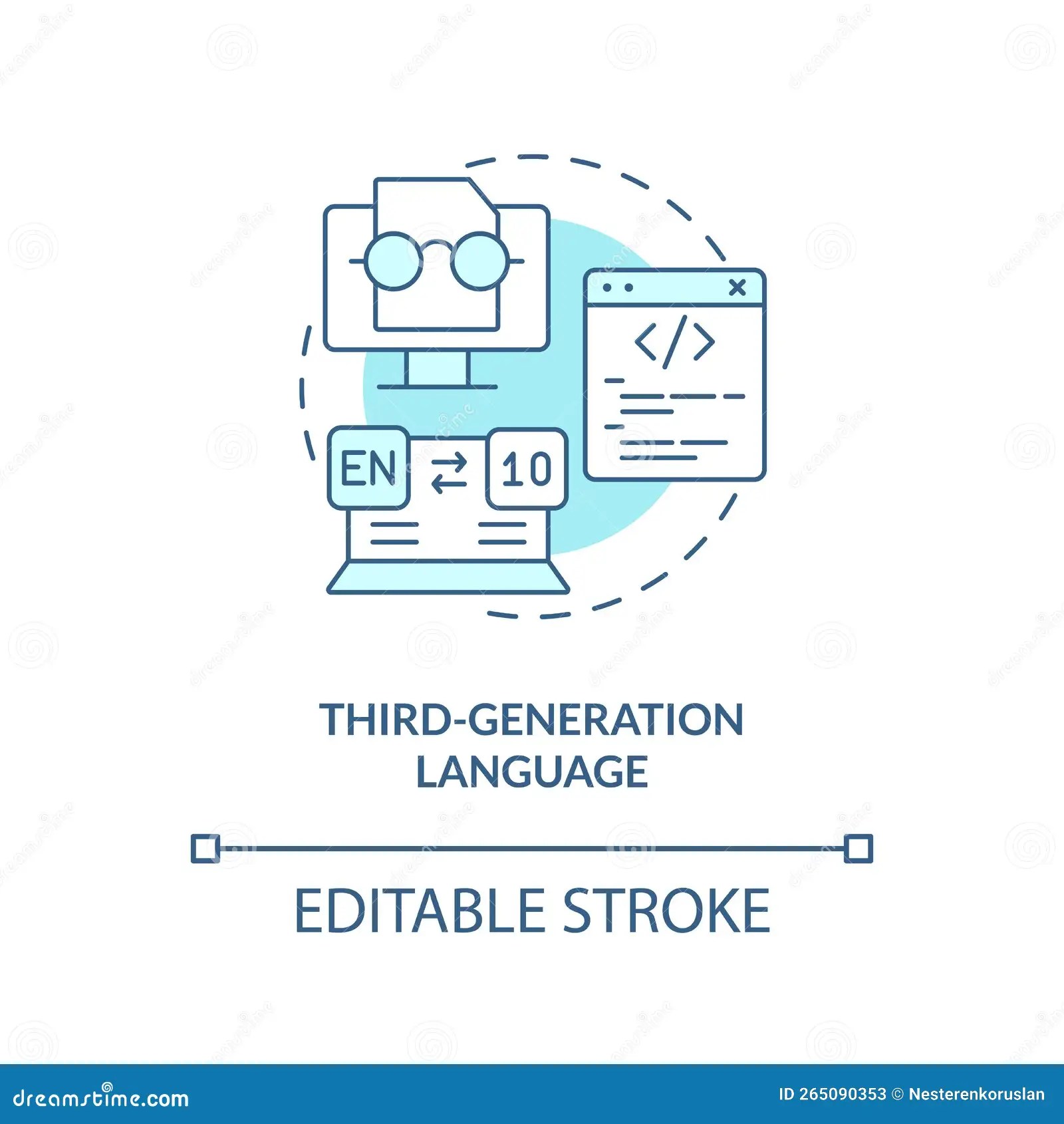 Thirdgeneration Programming Language Turquoise Concept Icon Stock