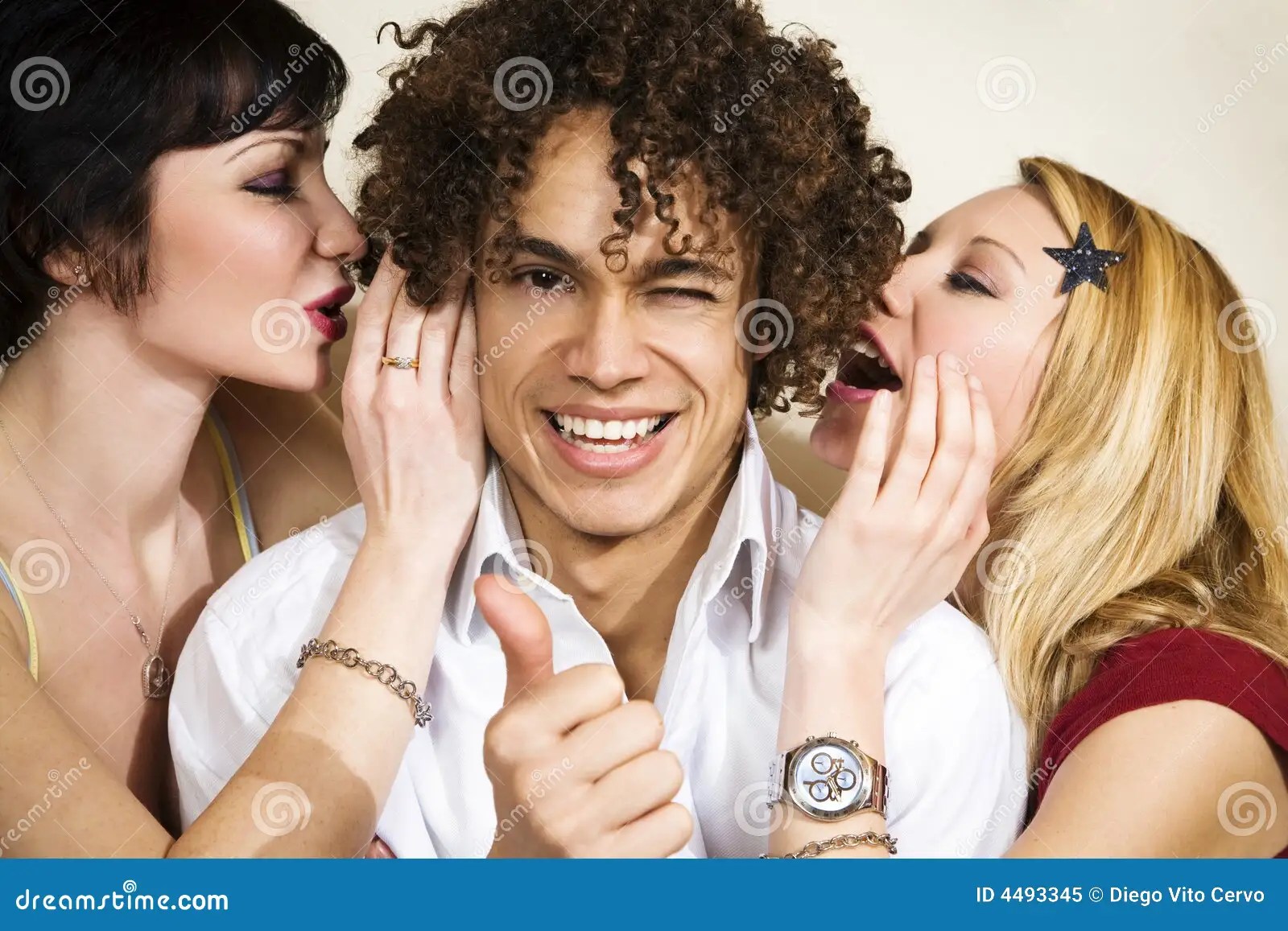 Threesome stock image. Image of charming, mouth, friends - 4493345