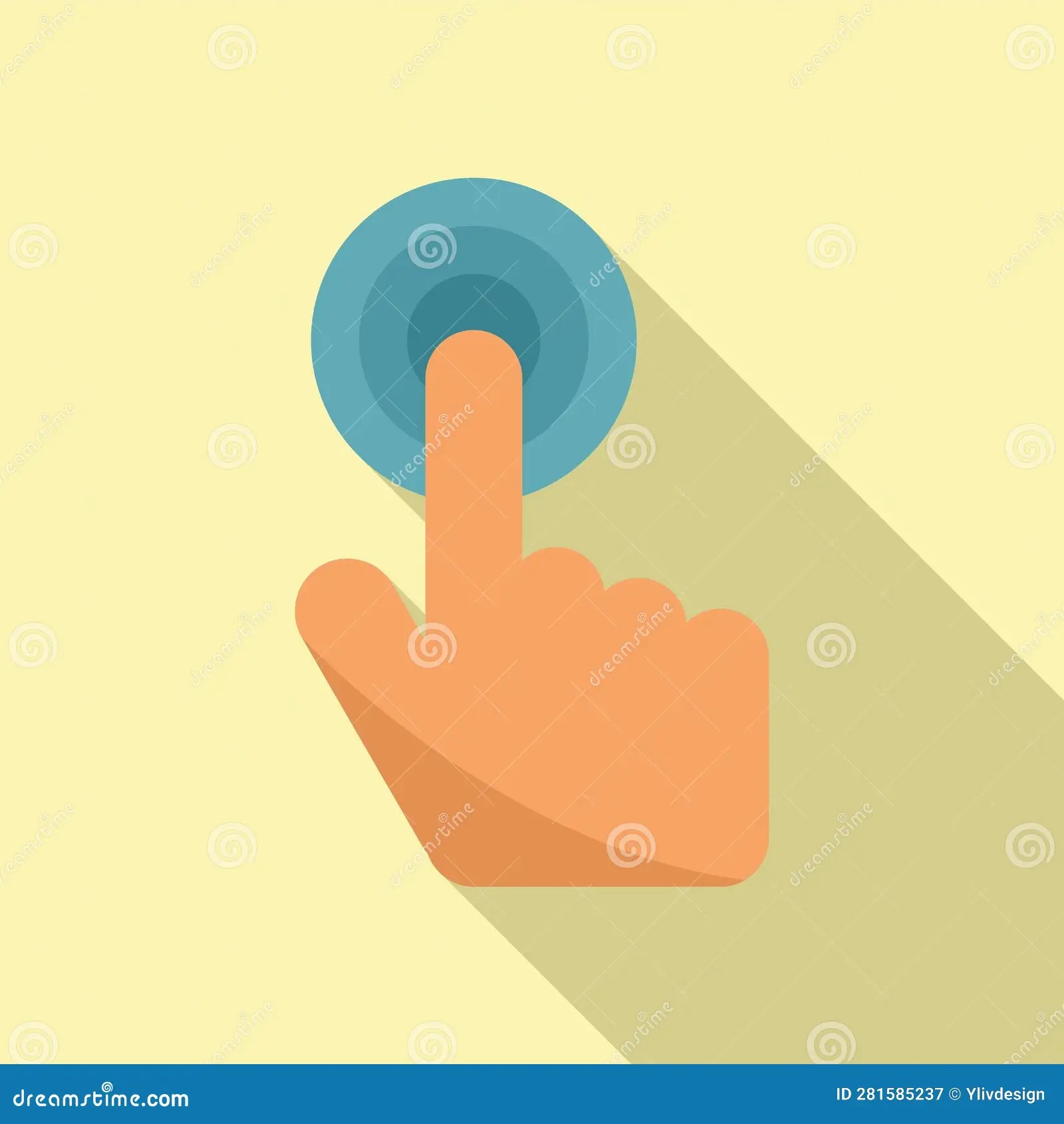 Touch Button Icon Flat Vector. Computer Interface Stock Illustration