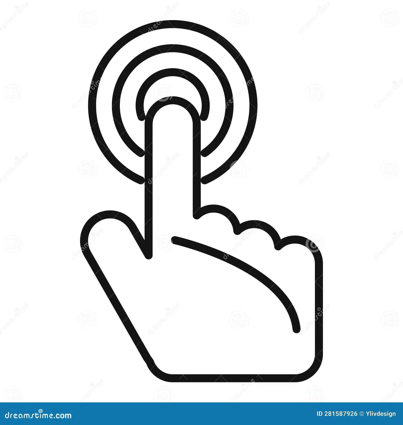Touch Button Icon Outline Vector. Computer Interface Stock Vector