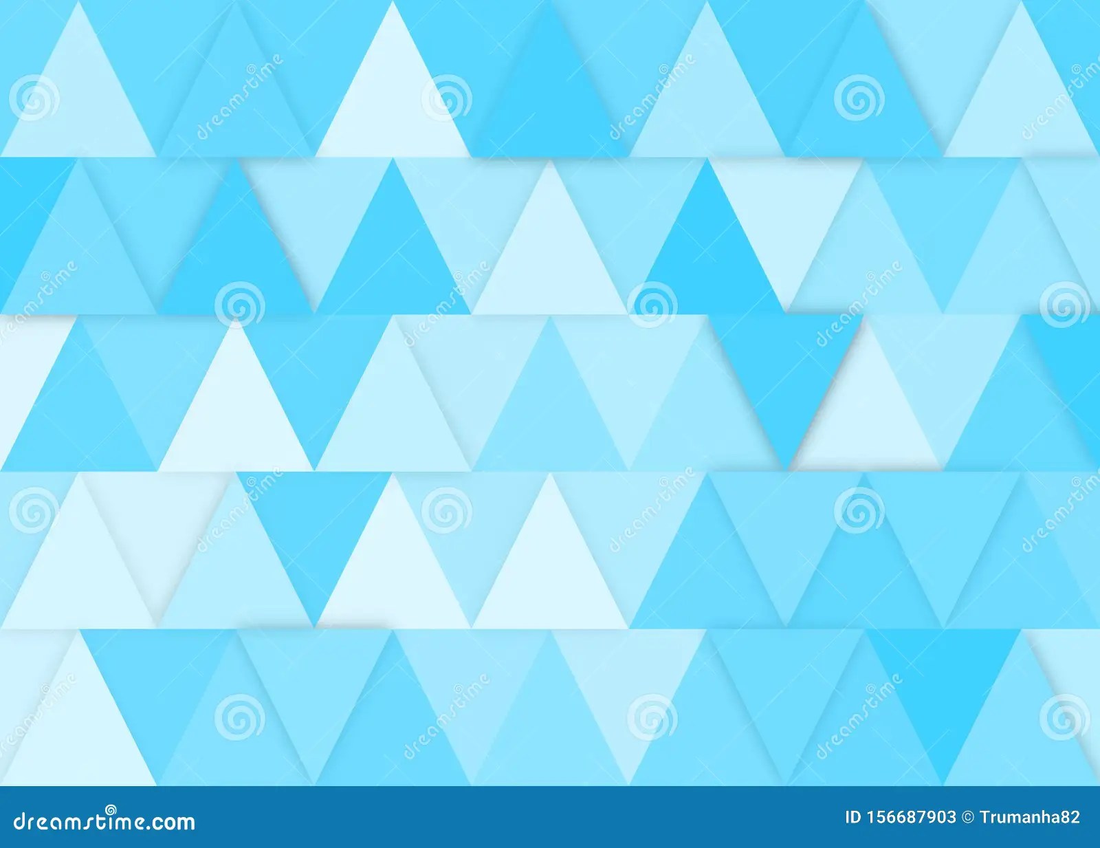 Vector Abstract Geometric Background with Blue Triangles Pattern Stock