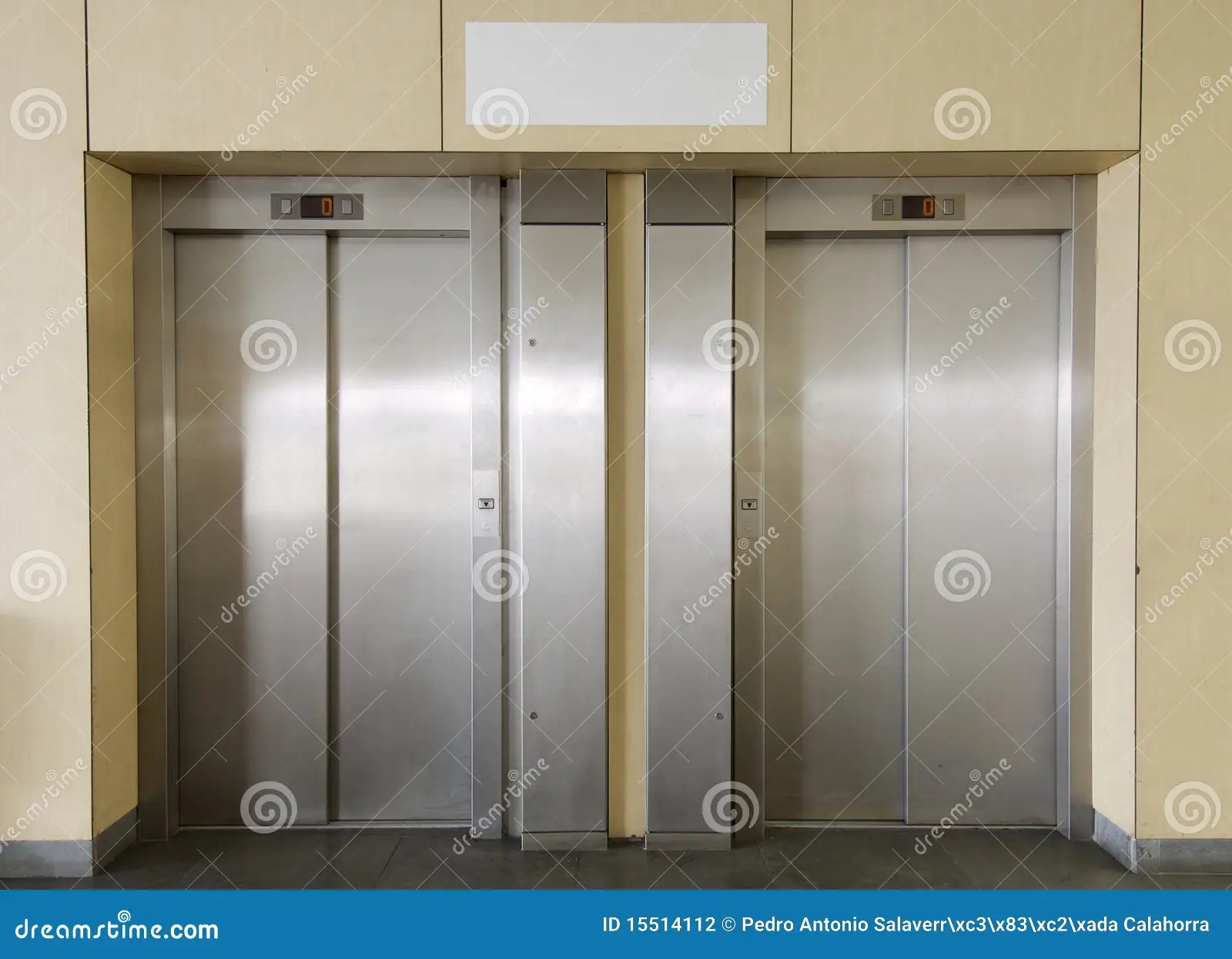 Two elevators stock photo. Image of architectural, doors 15514112
