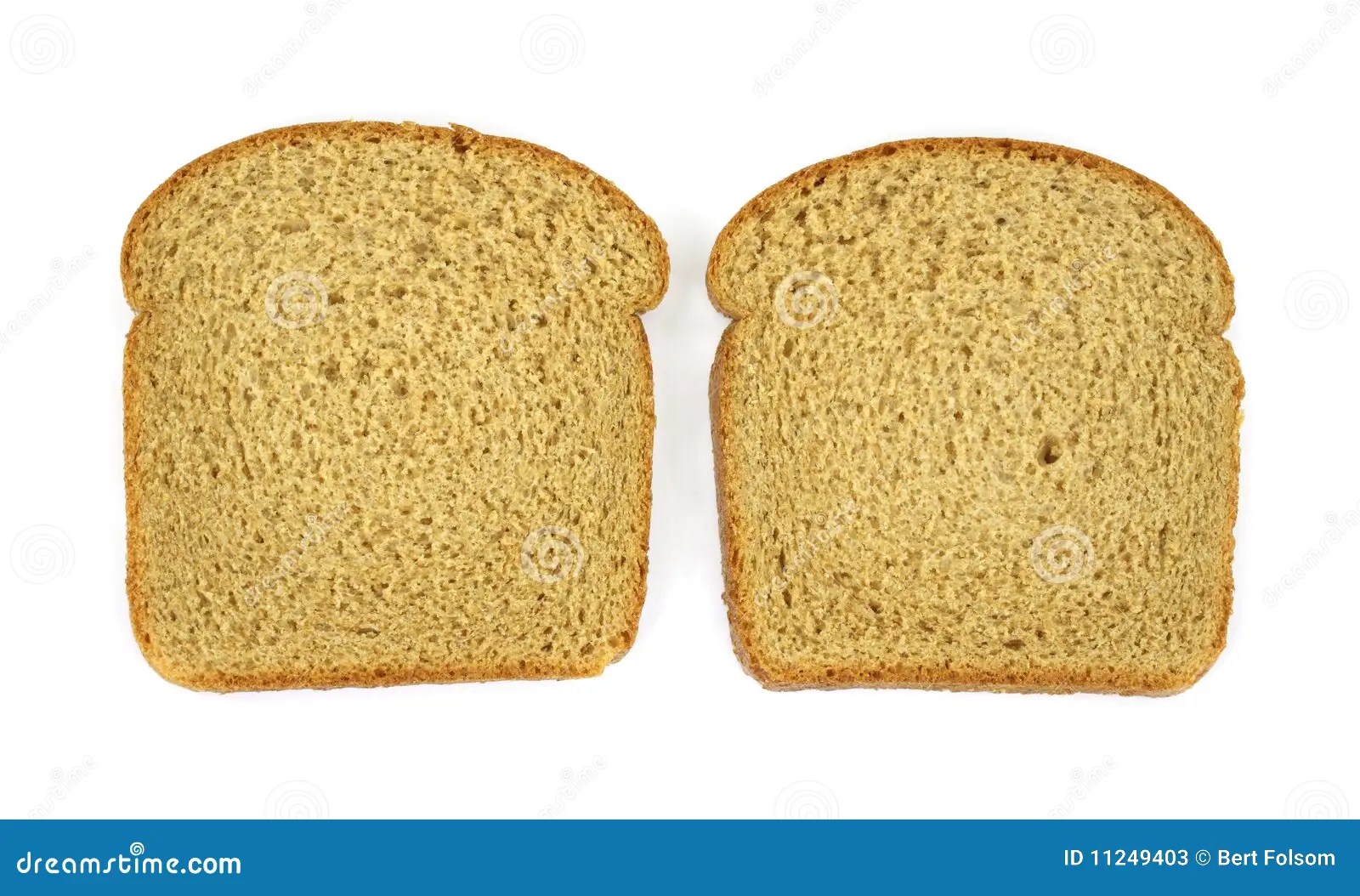 Two Small Slices Of Wheat Bread Stock Image Image of