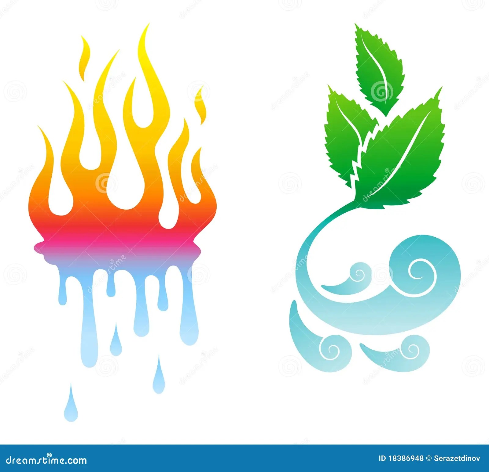 Vector Icons Natural Elements Stock Vector Illustration of flow