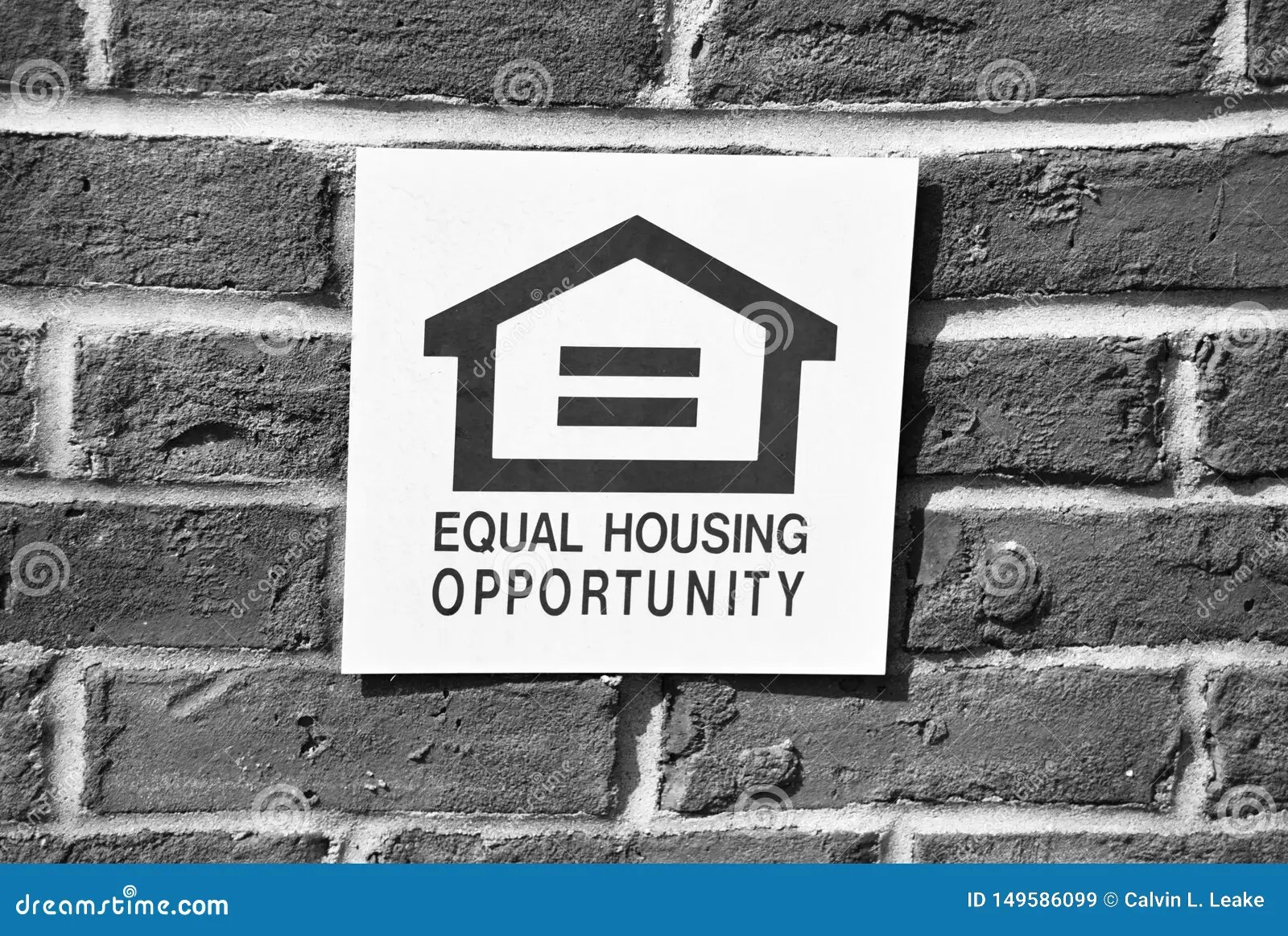 Equal Housing Opportunity Crest in Black and White Editorial Stock